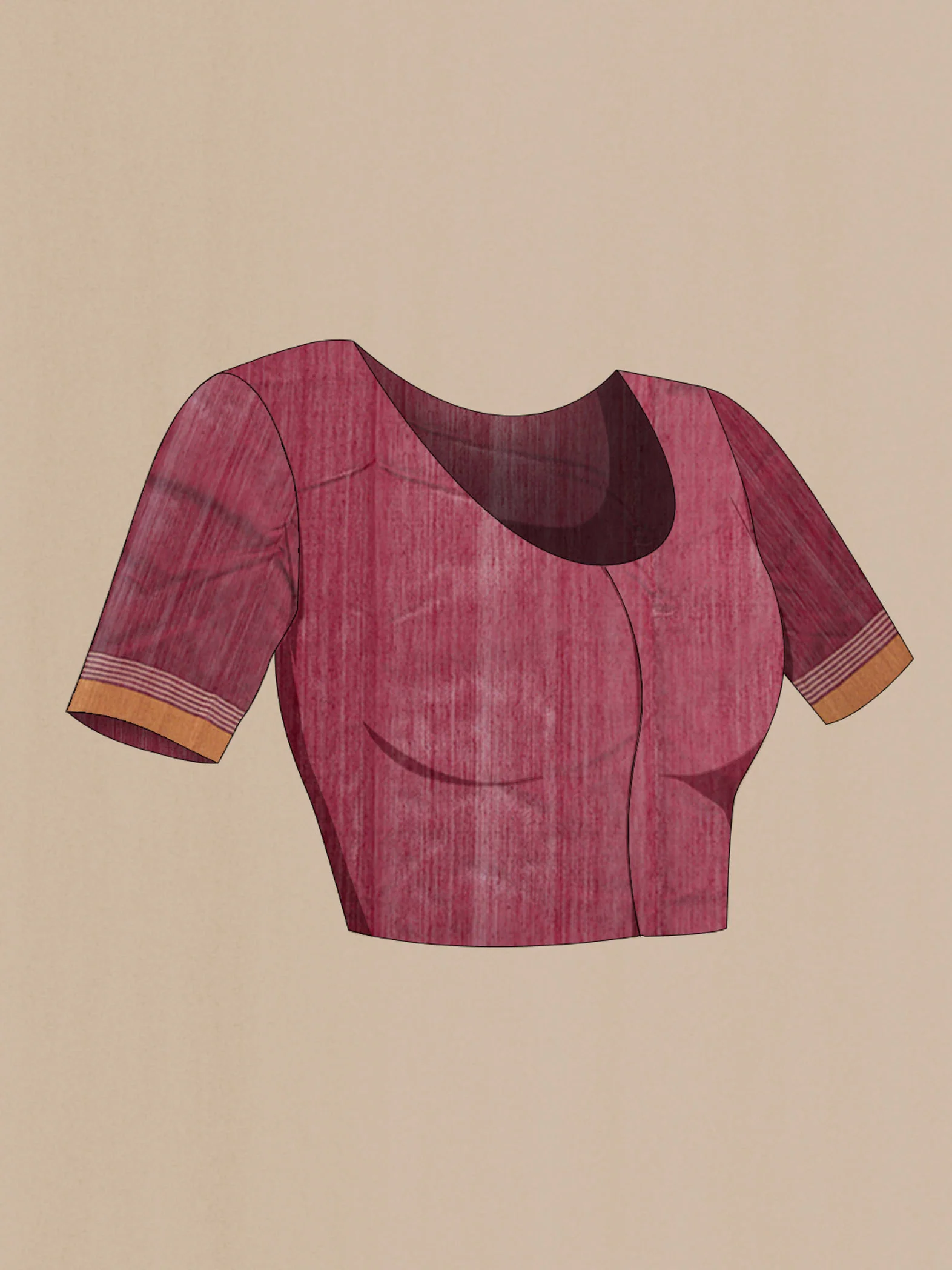 Maroon Chanderi Silk Cotton Saree - Image 4