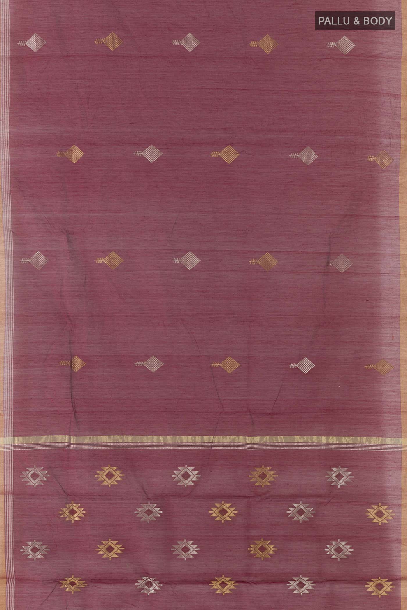 Maroon Chanderi Silk Cotton Saree - Image 5