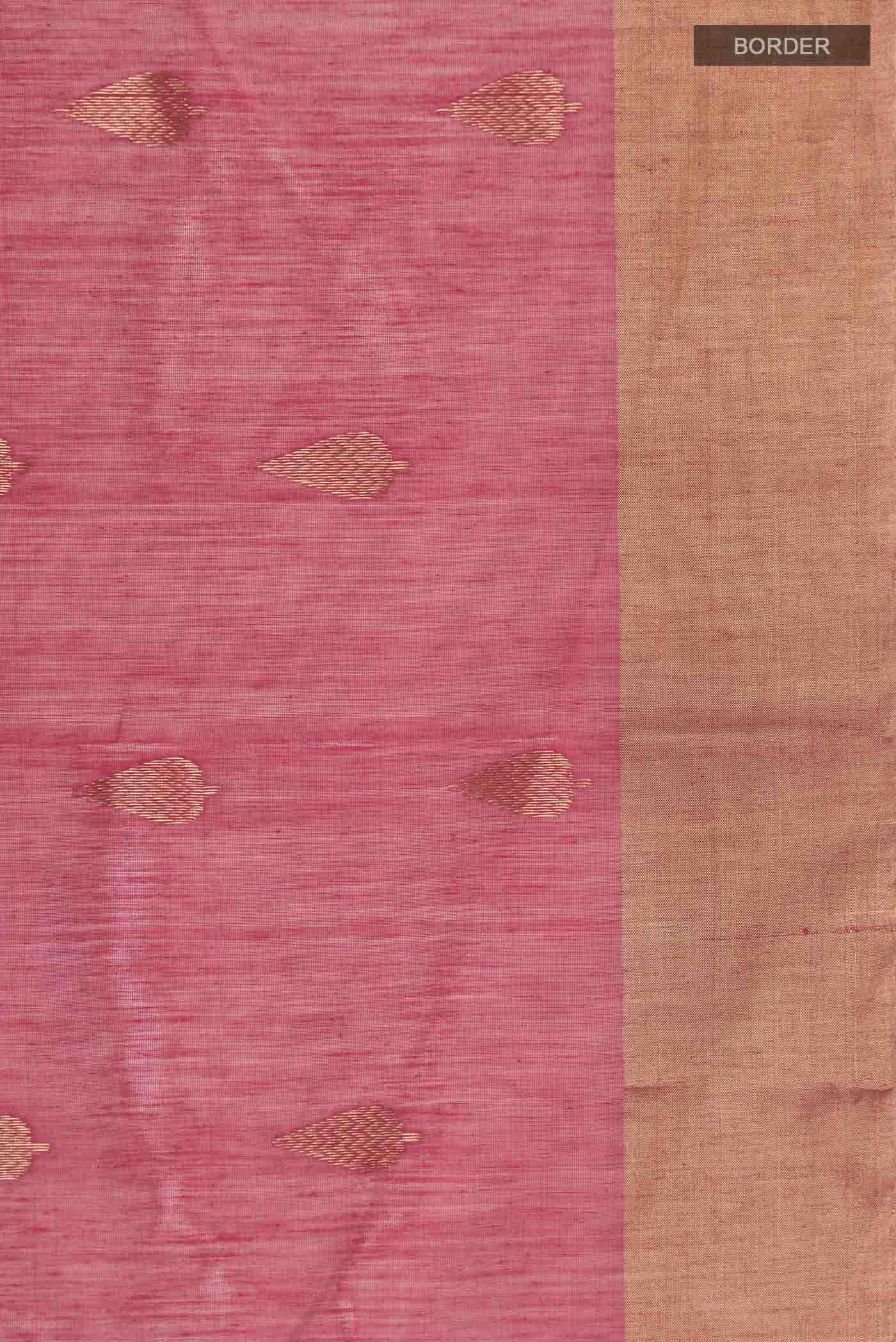Red Chanderi Silk Saree - Image 3