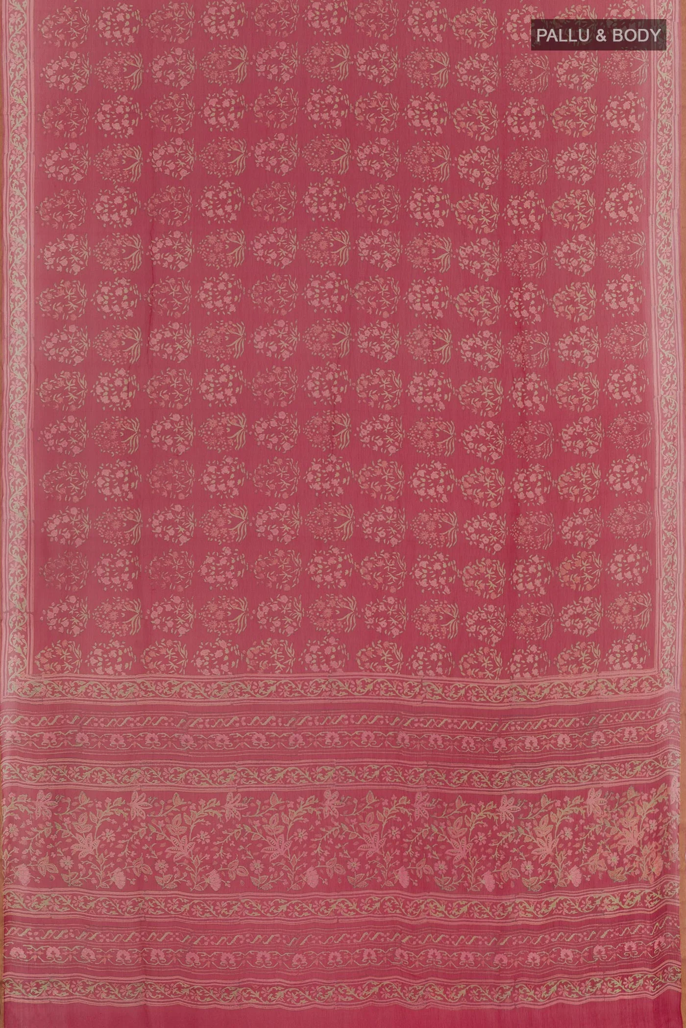 Maroon Mysore Chiffon Saree - Image 3