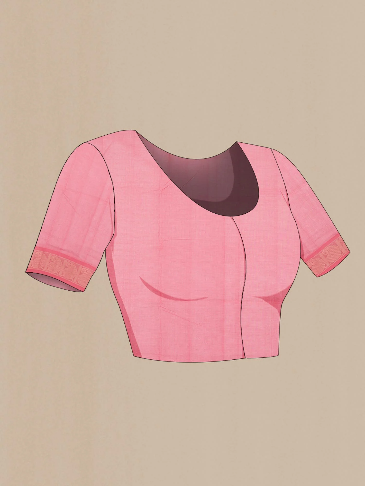 Red Coimbatore Cotton Saree - Image 3