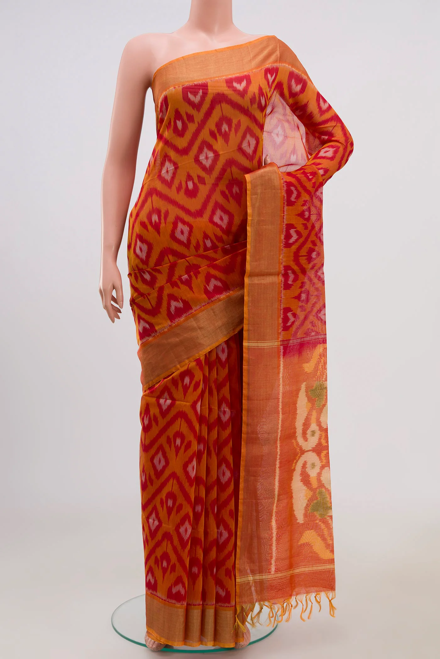 Mustard Coimbatore Silk Cotton Saree