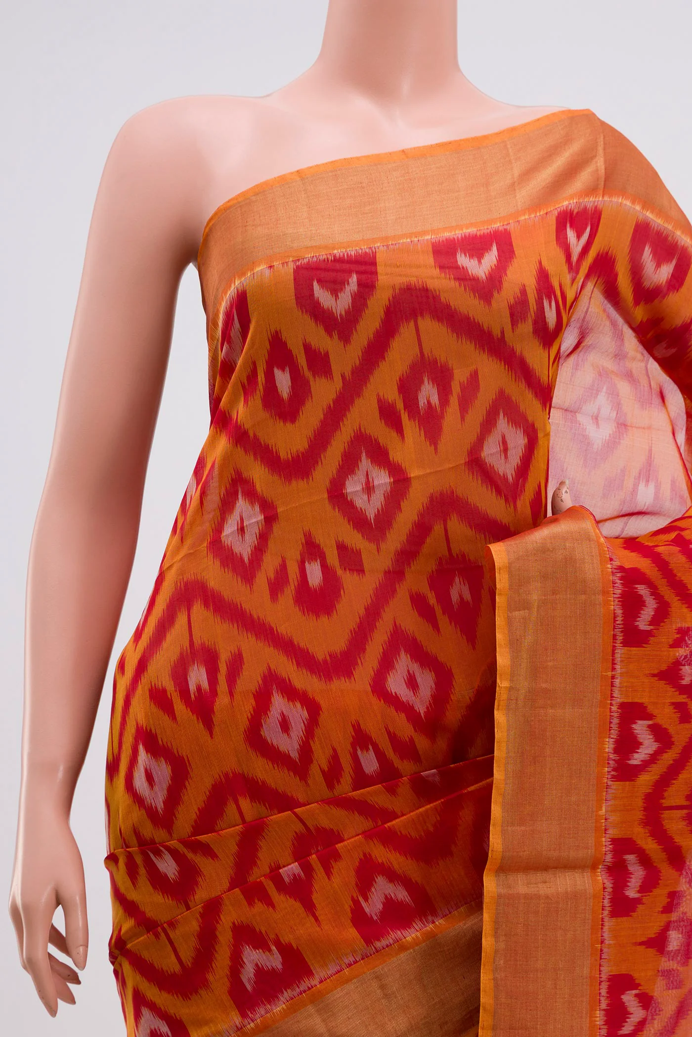 Mustard Coimbatore Silk Cotton Saree - Image 2