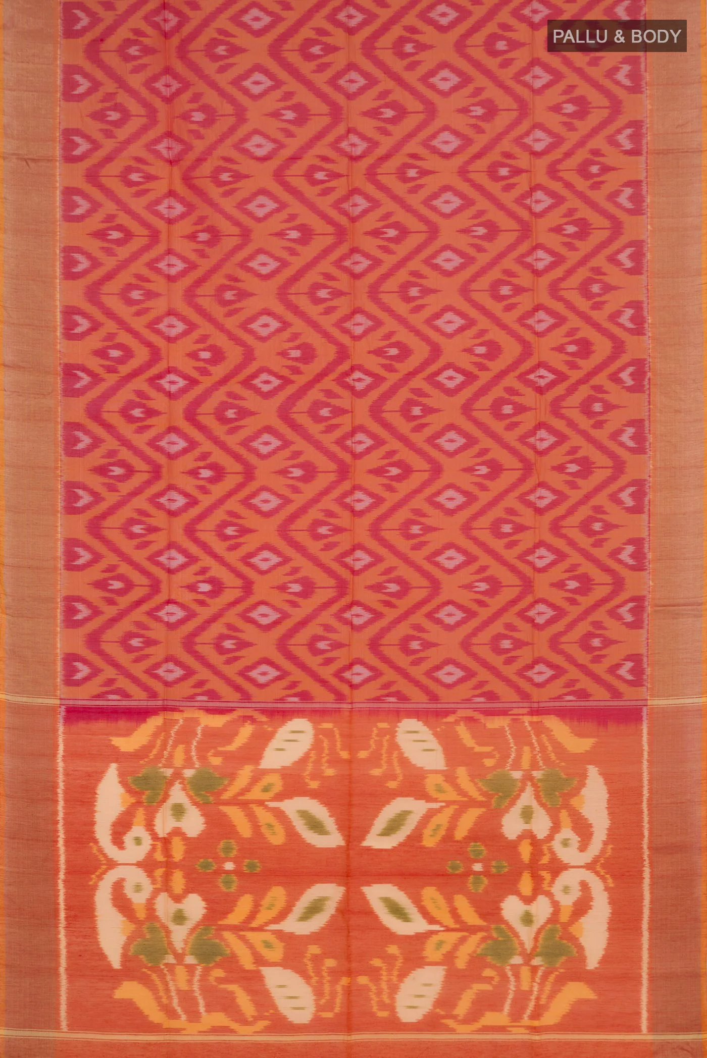 Mustard Coimbatore Silk Cotton Saree - Image 5