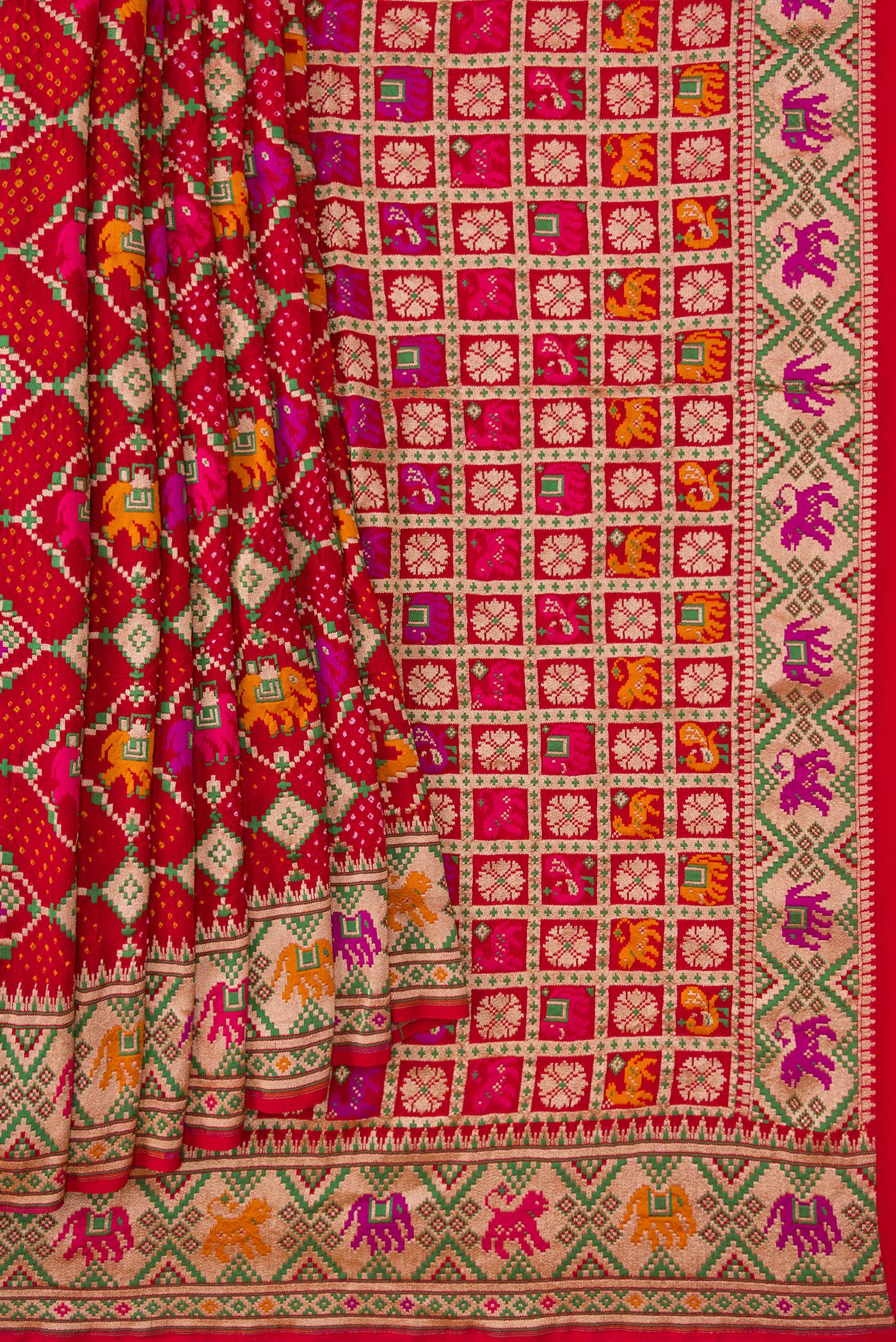 Red Banarasi Georgette Saree - Image 4