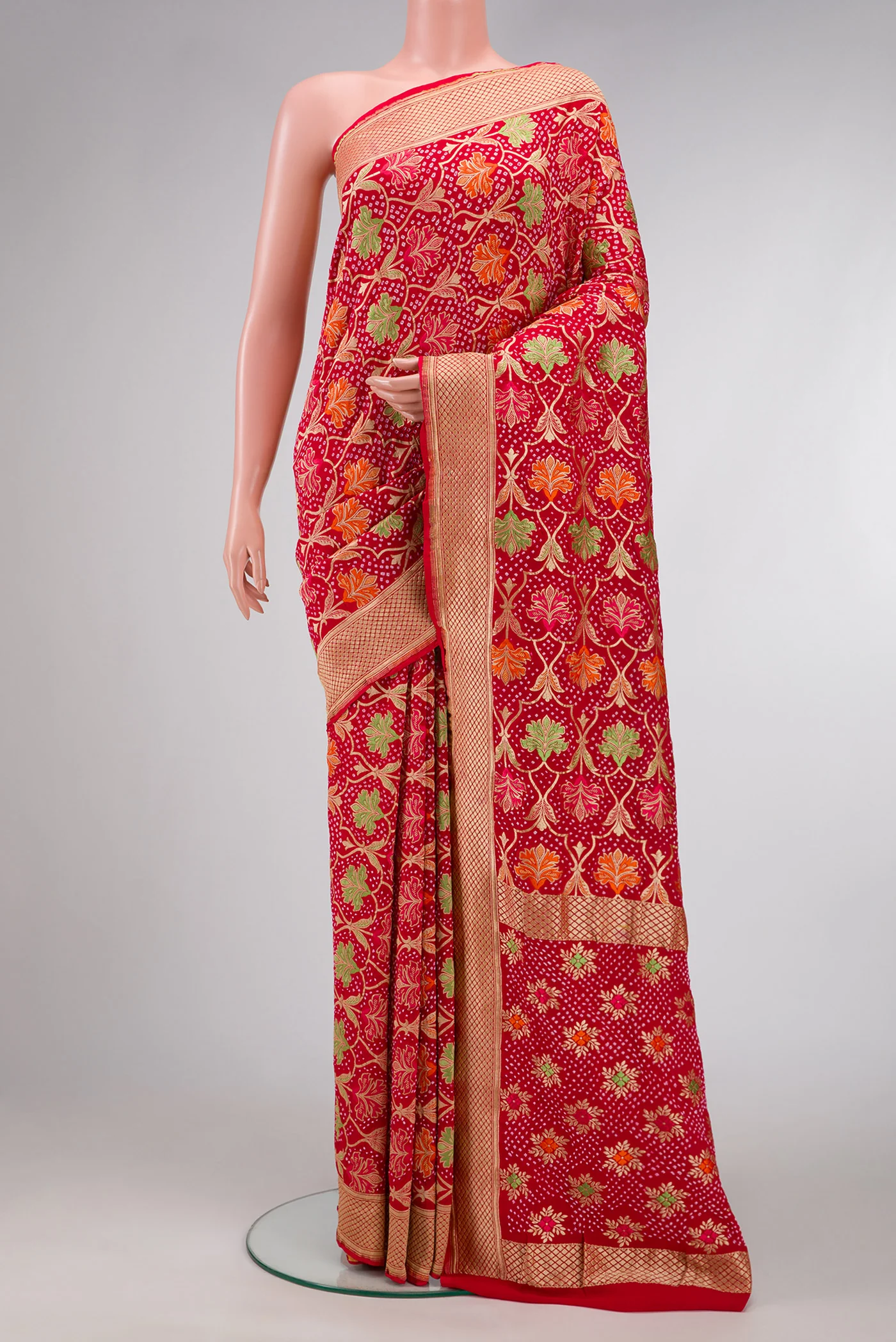 Red Banarasi Georgette Saree