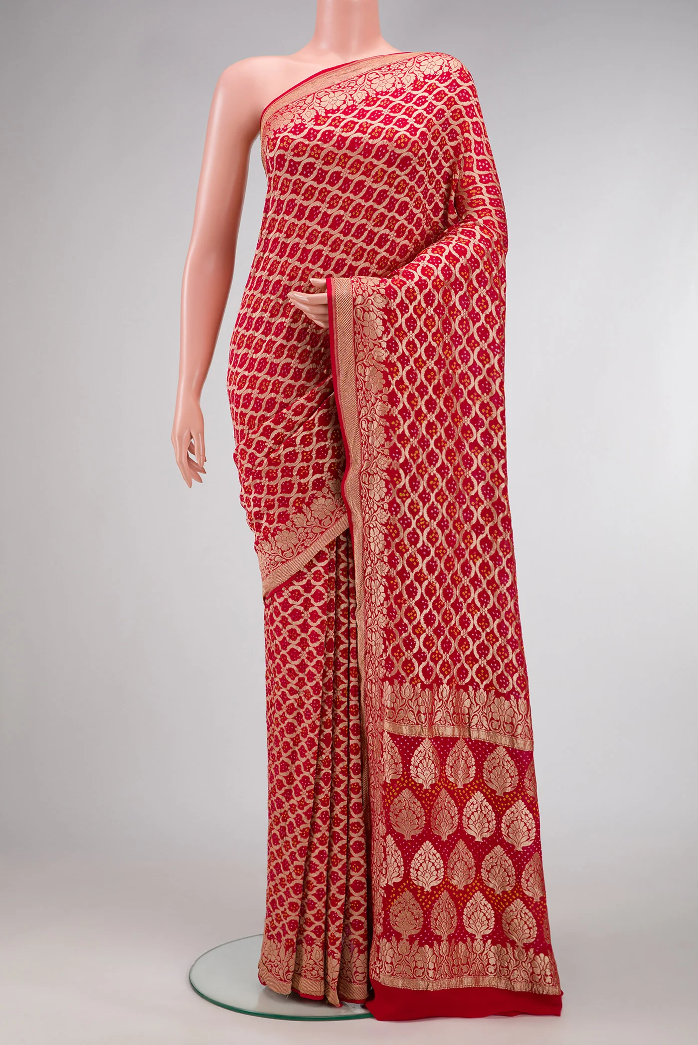 Red Banarasi Georgette Saree