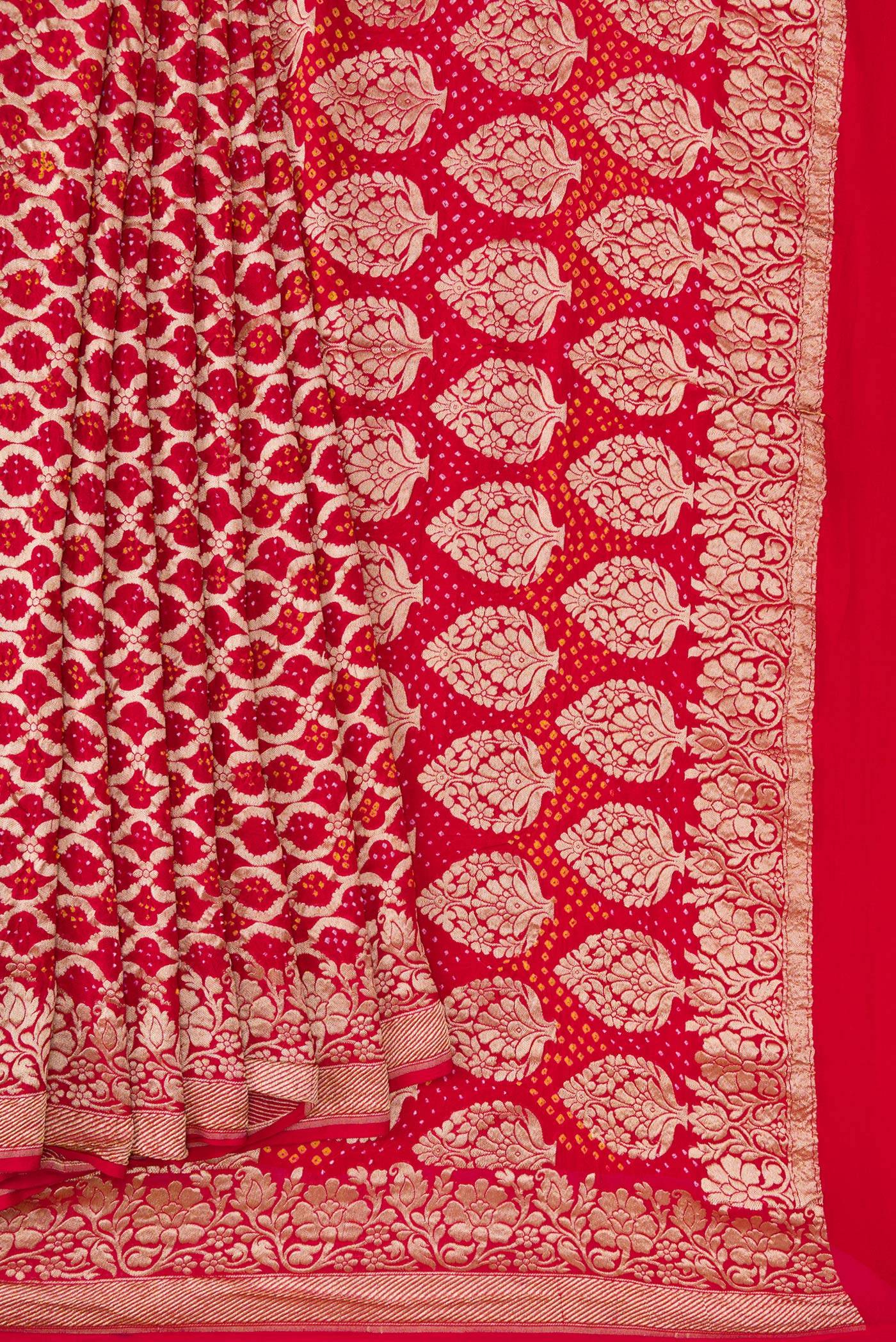 Red Banarasi Georgette Saree - Image 4