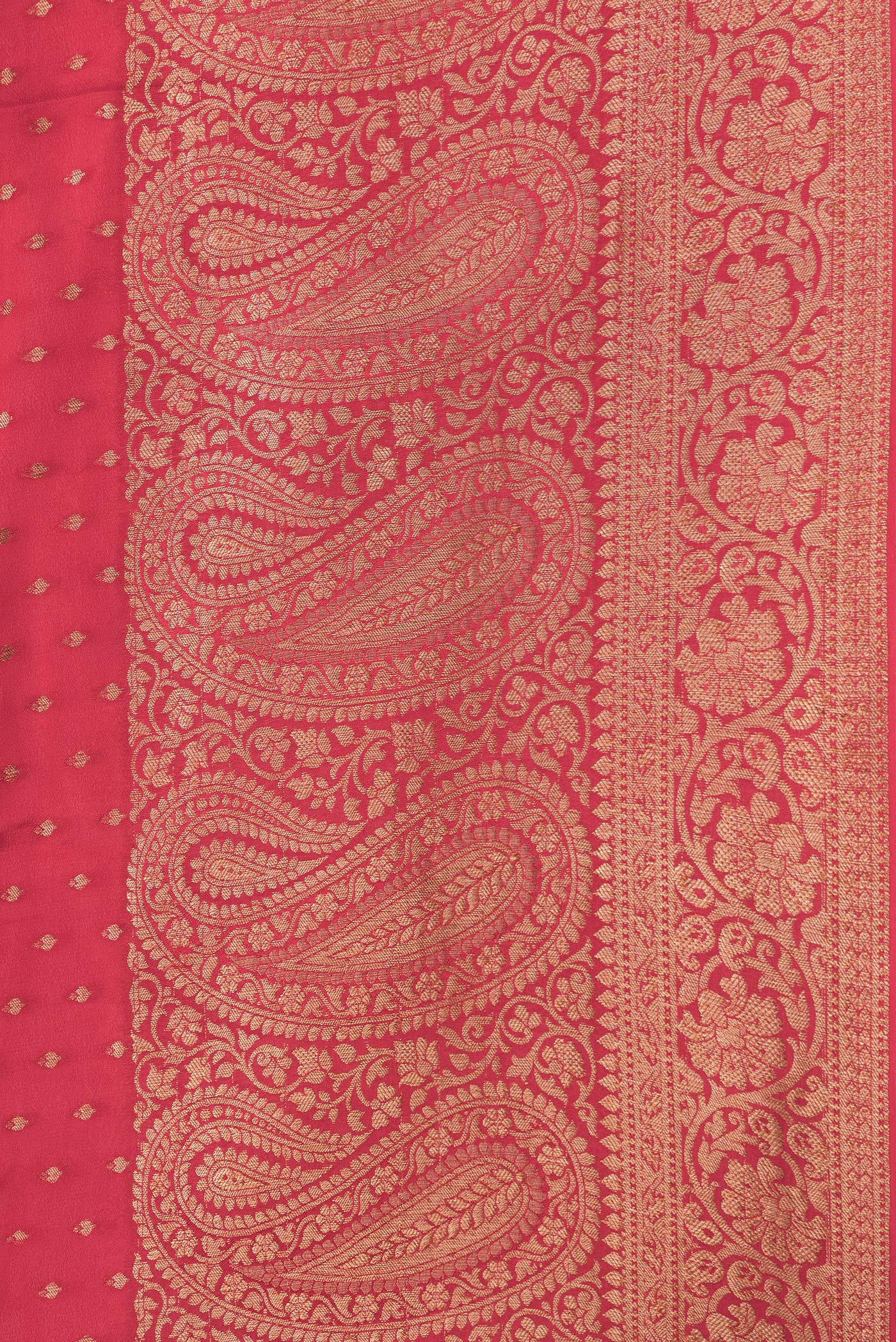 Red Mysore Crepe Saree - Image 3