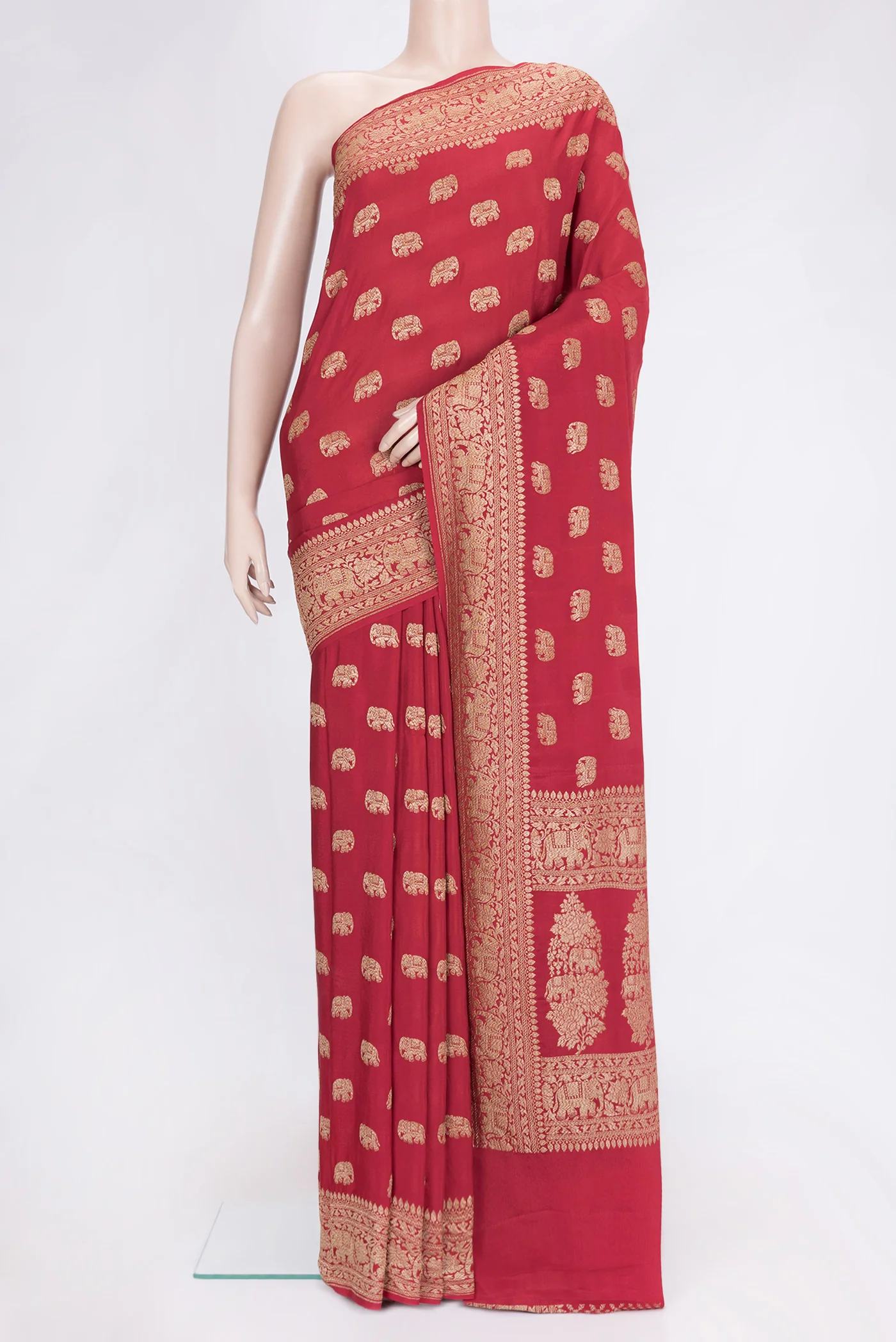 Red Banarasi Georgette Saree