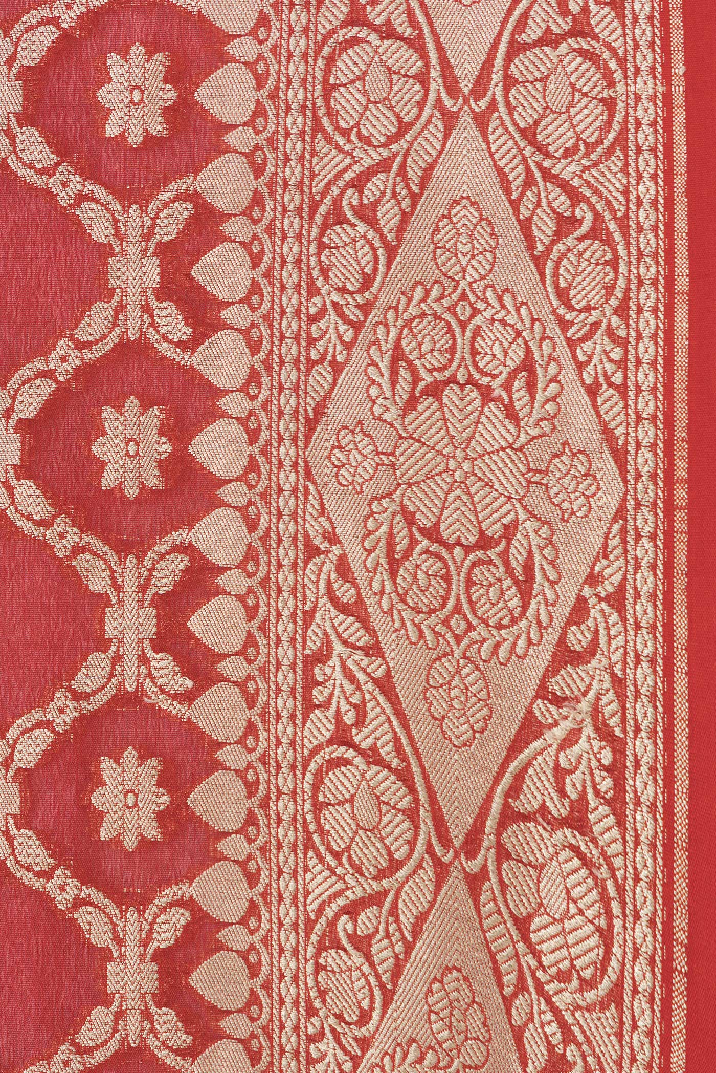 Red Banarasi Georgette Saree - Image 3