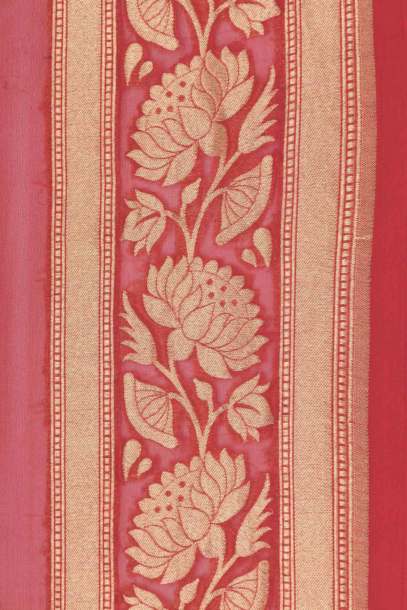 Red Dual Tone Banarasi Georgette Saree - Image 3