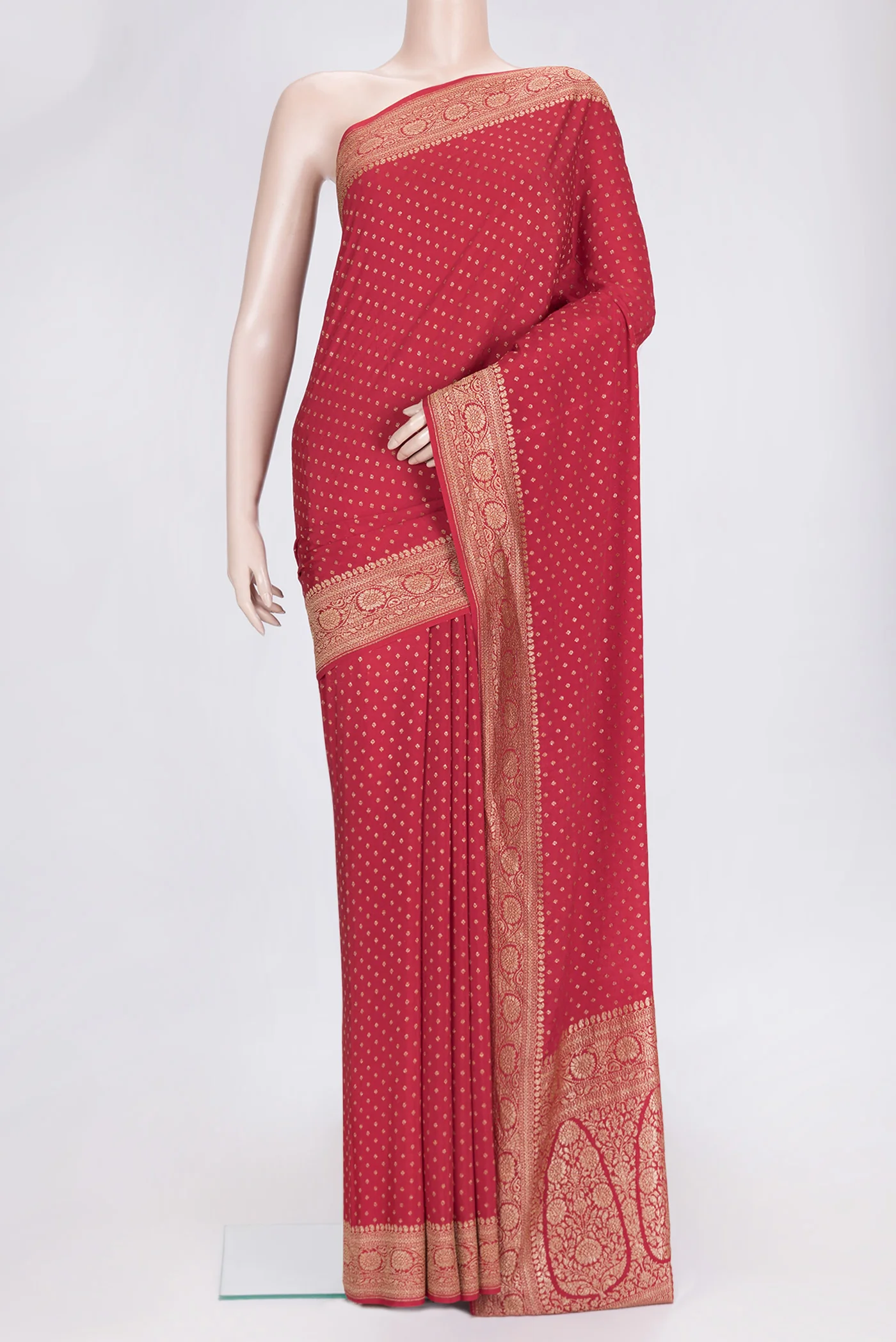 Red Banarasi Georgette Saree
