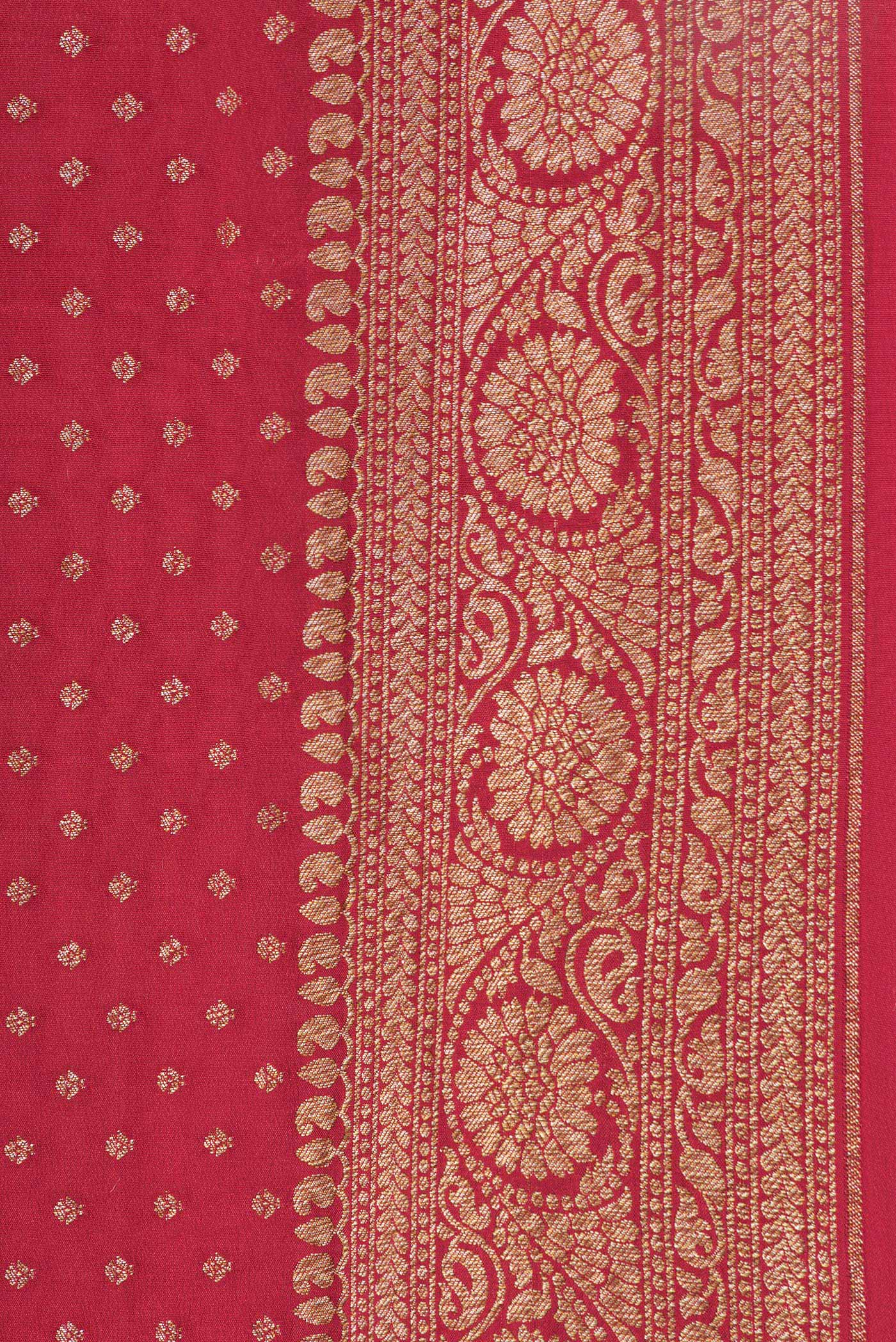 Red Banarasi Georgette Saree - Image 3