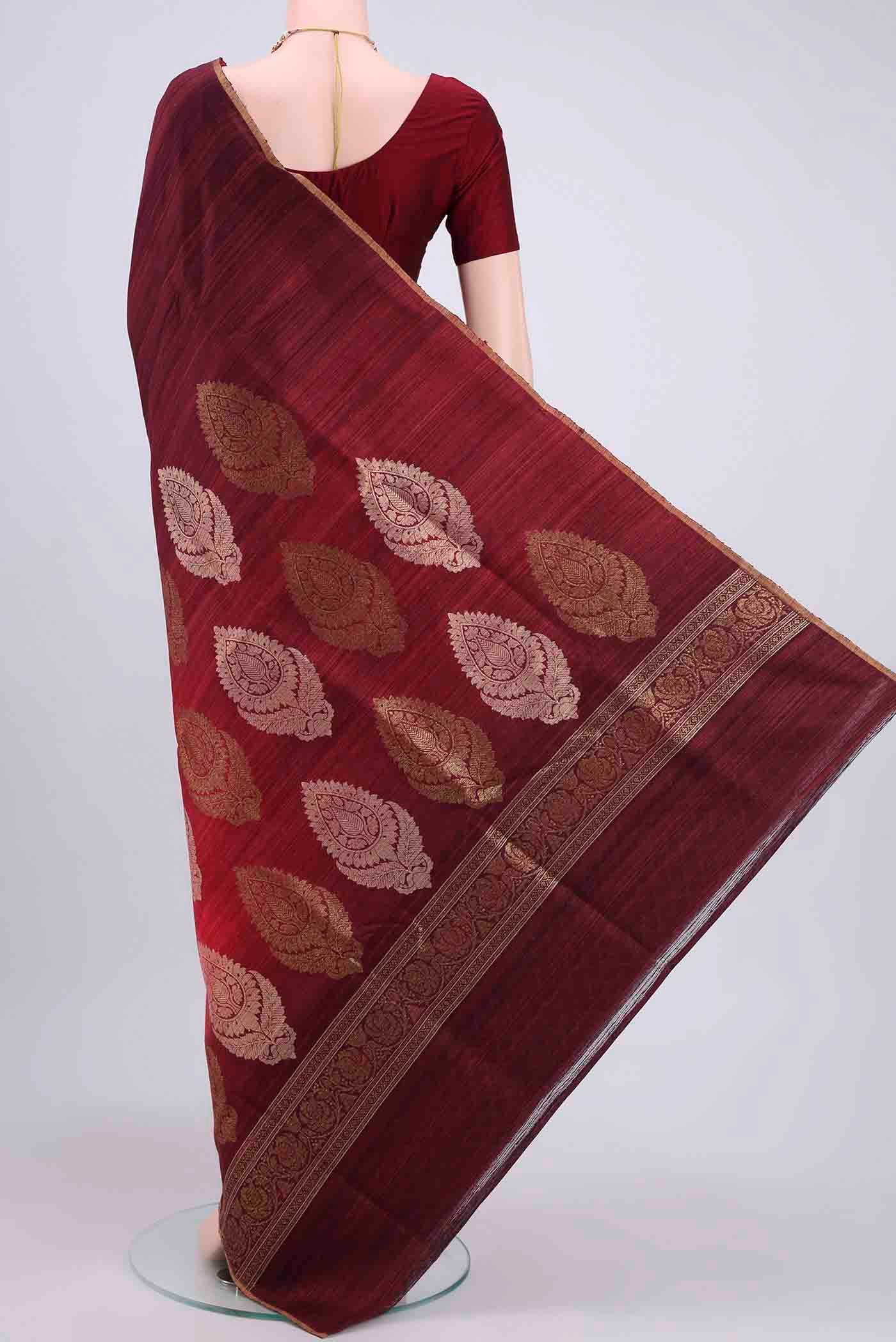 Multi Color Banarasi Tussar Silk Saree - Image 3