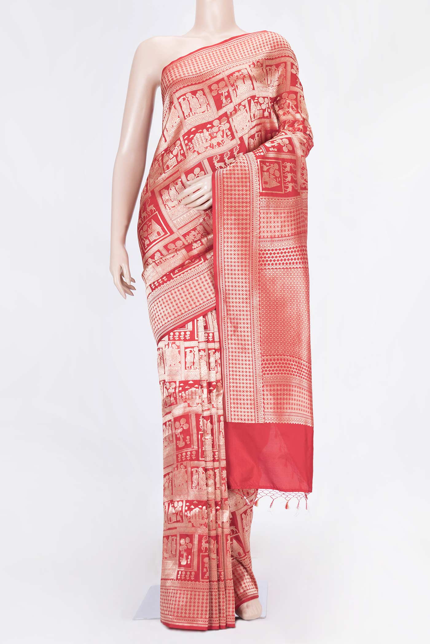 Red Dual Tone Banarasi Saree
