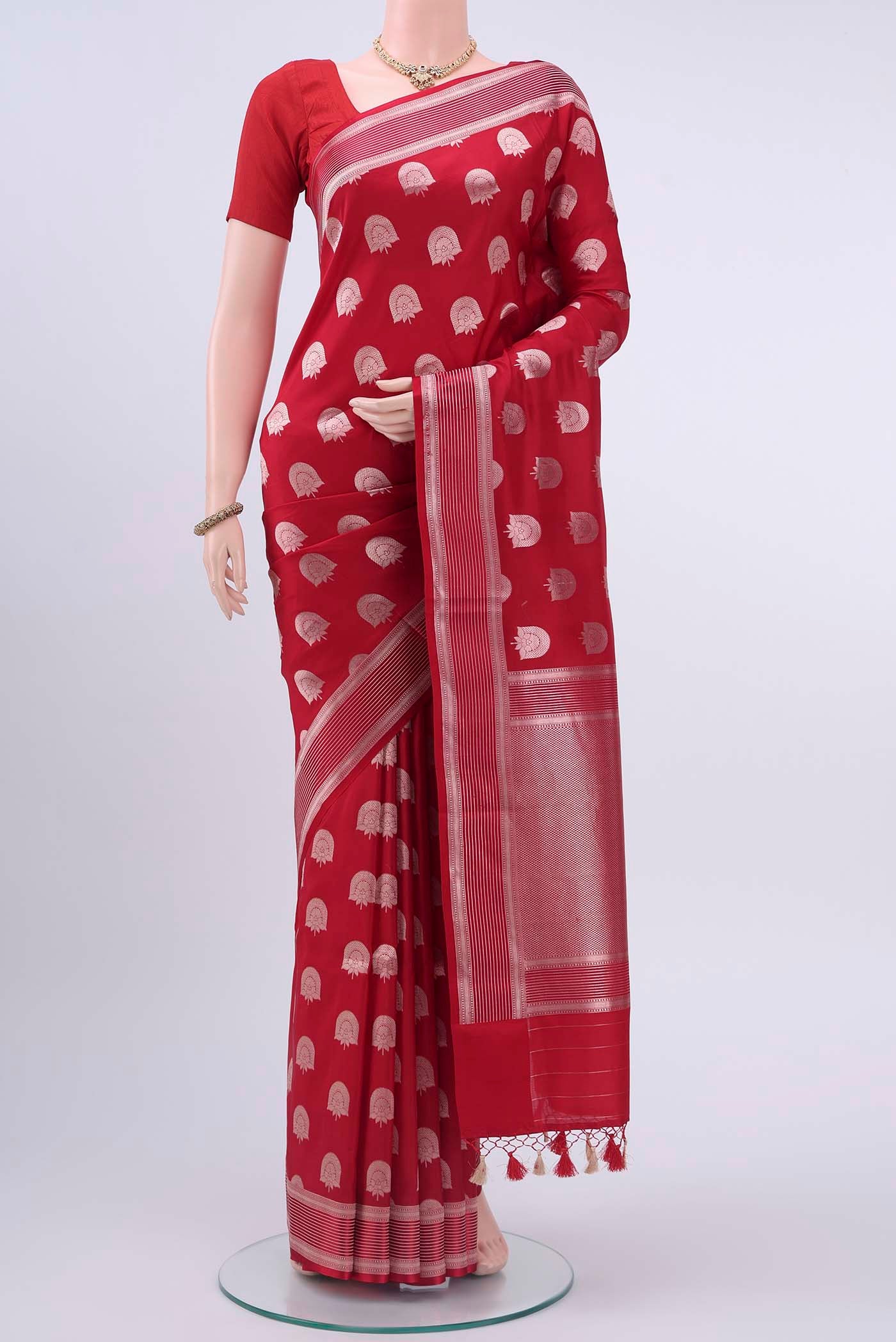 Red Dual Tone Banarasi Silk Saree