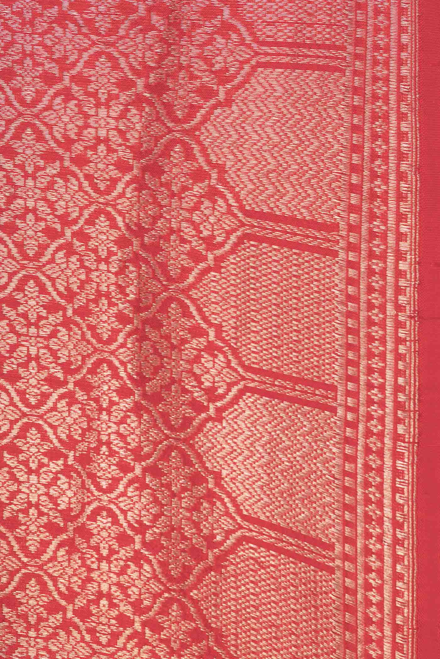 Red Dual Tone Banarasi Silk Saree - Image 3