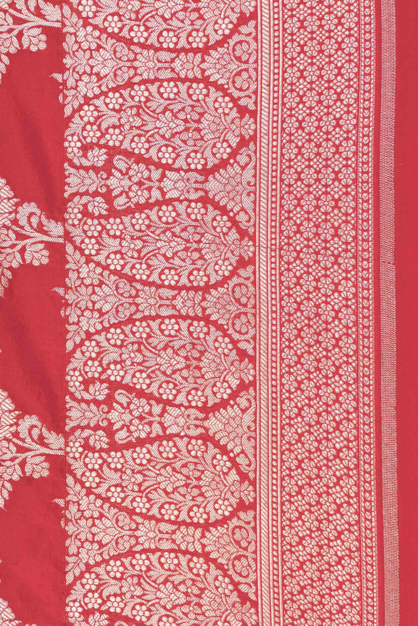 Red Dual Tone Banarasi Silk Saree - Image 3