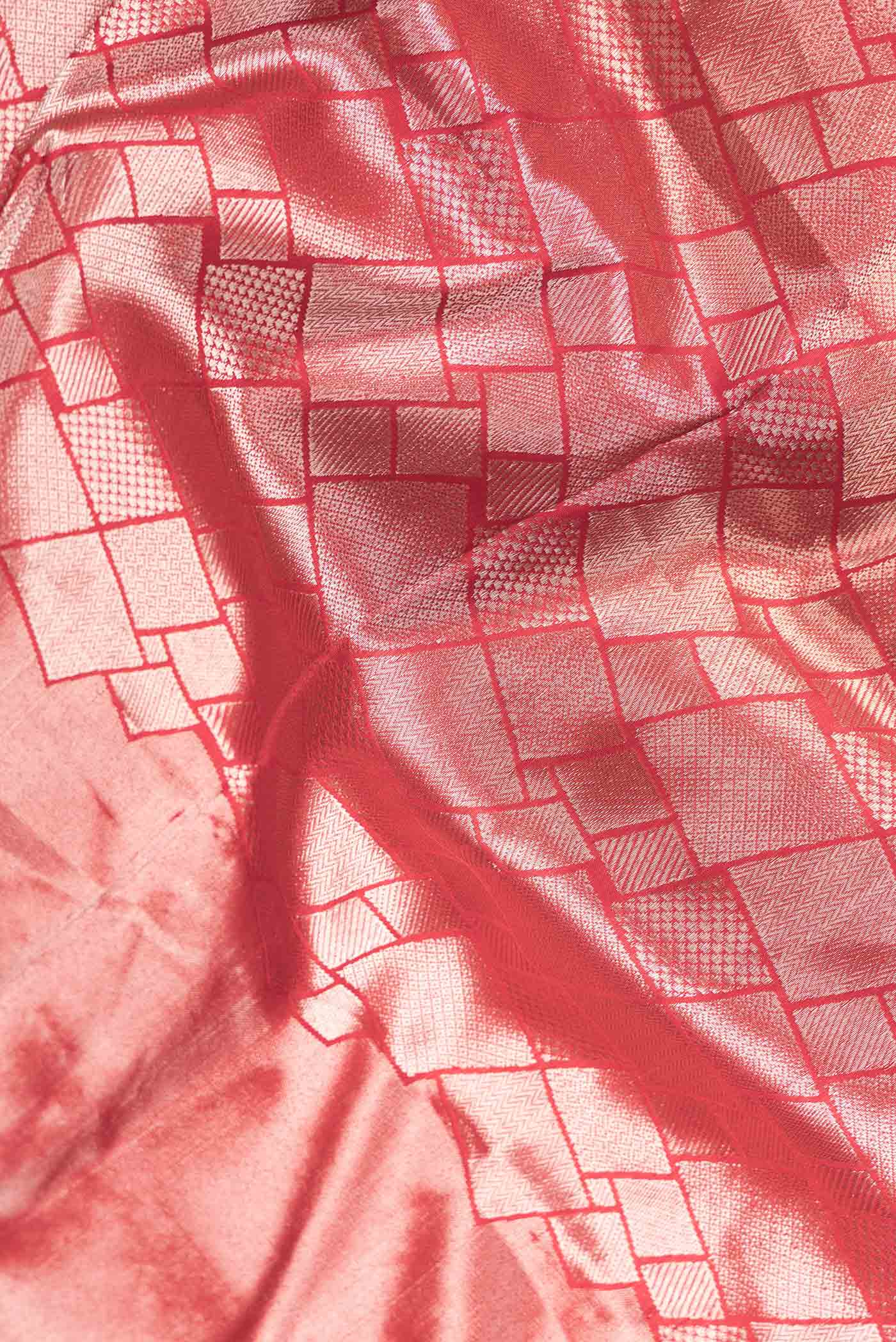 Red Banarasi Silk Saree - Image 2