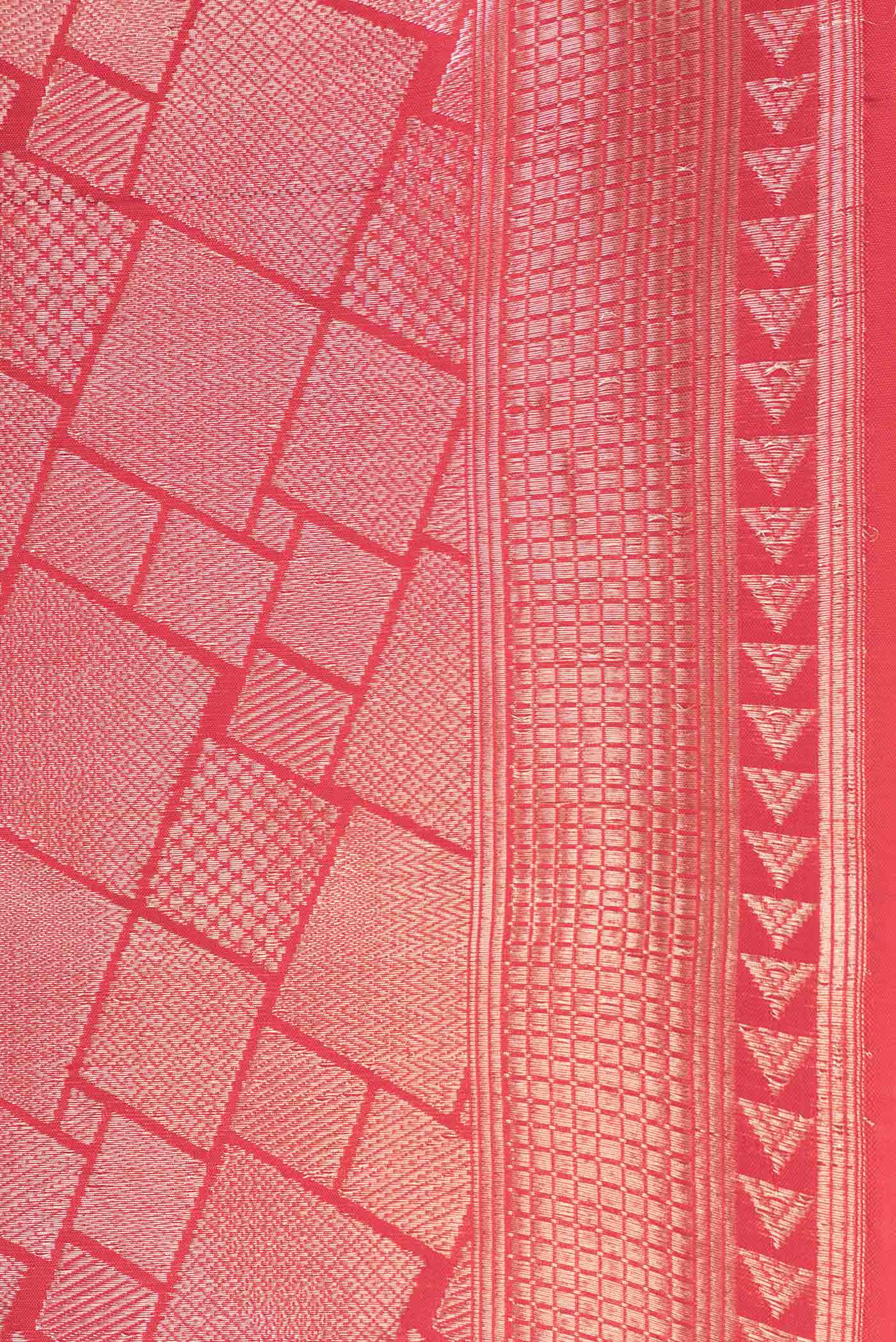 Red Banarasi Silk Saree - Image 3