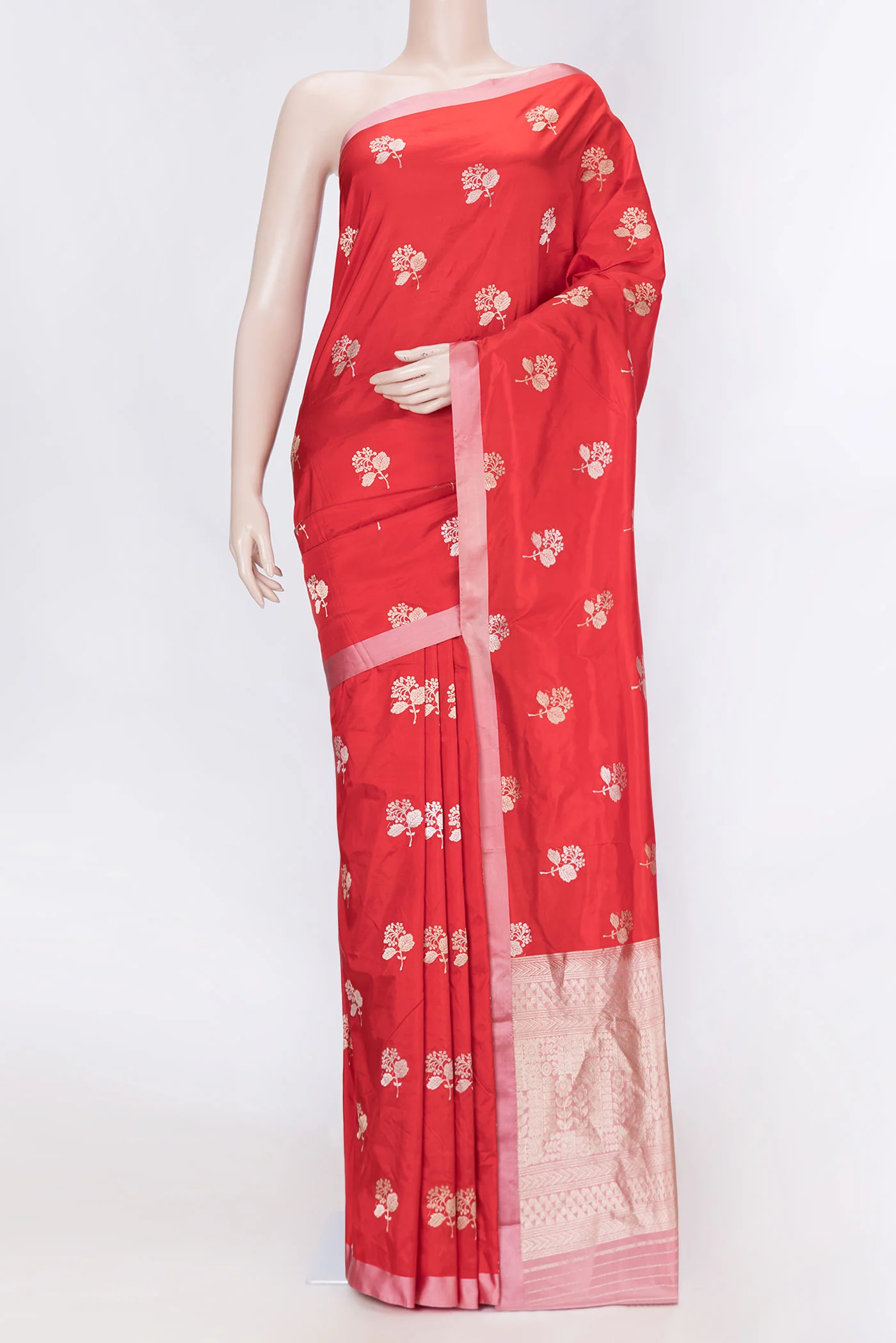 Red Dual Tone Banarasi Silk Saree