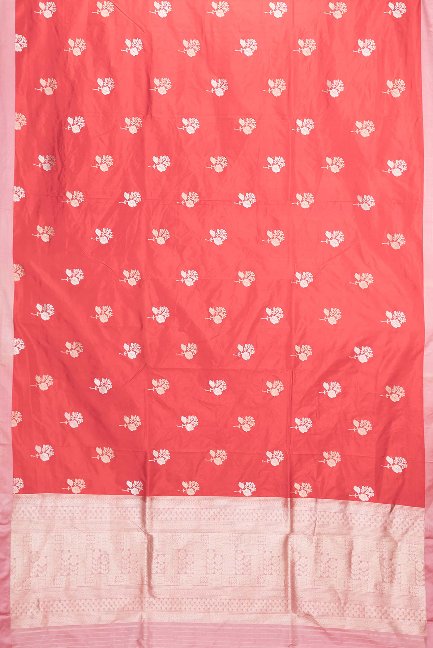 Red Dual Tone Banarasi Silk Saree - Image 6