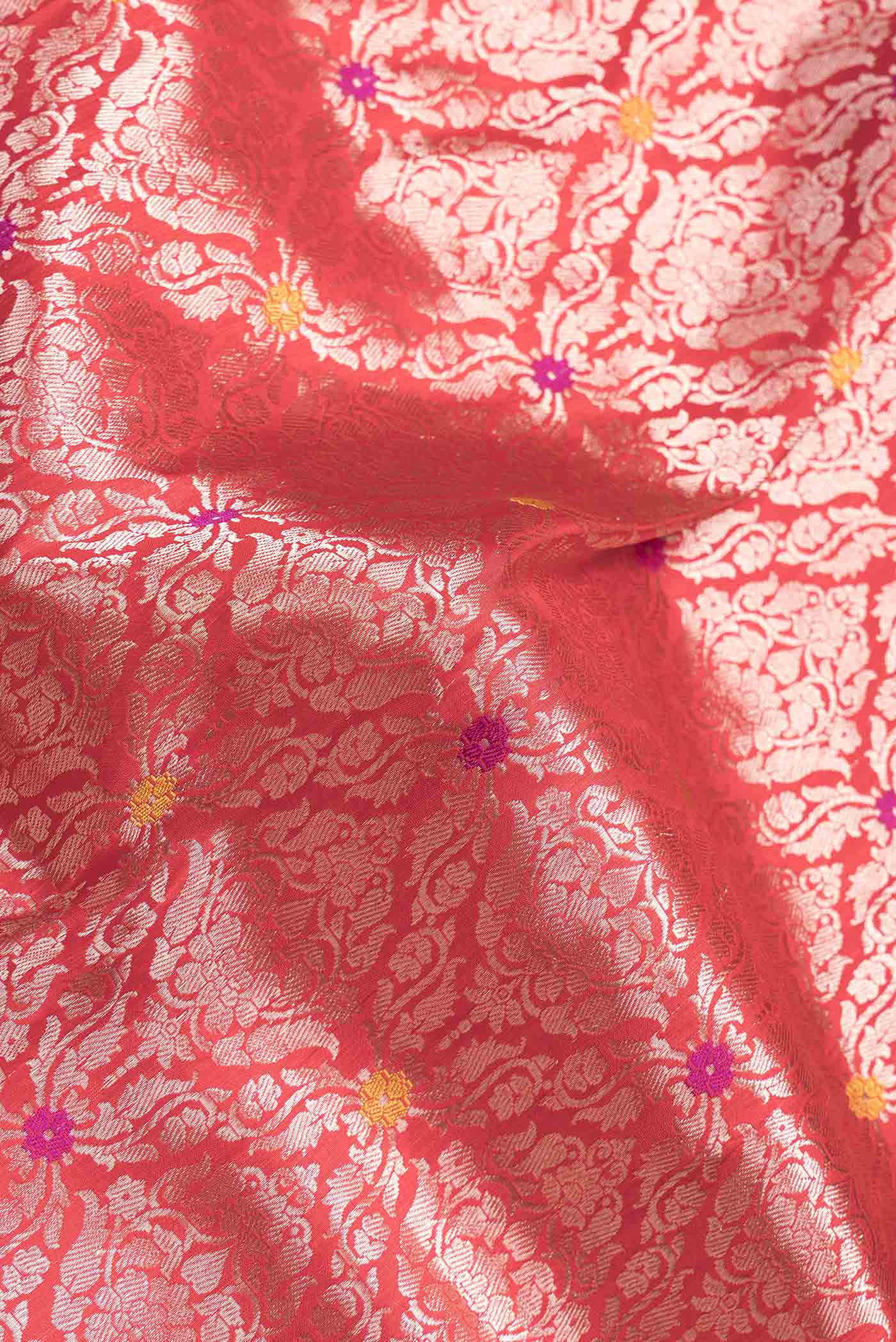 Red Banarasi Silk Saree - Image 2
