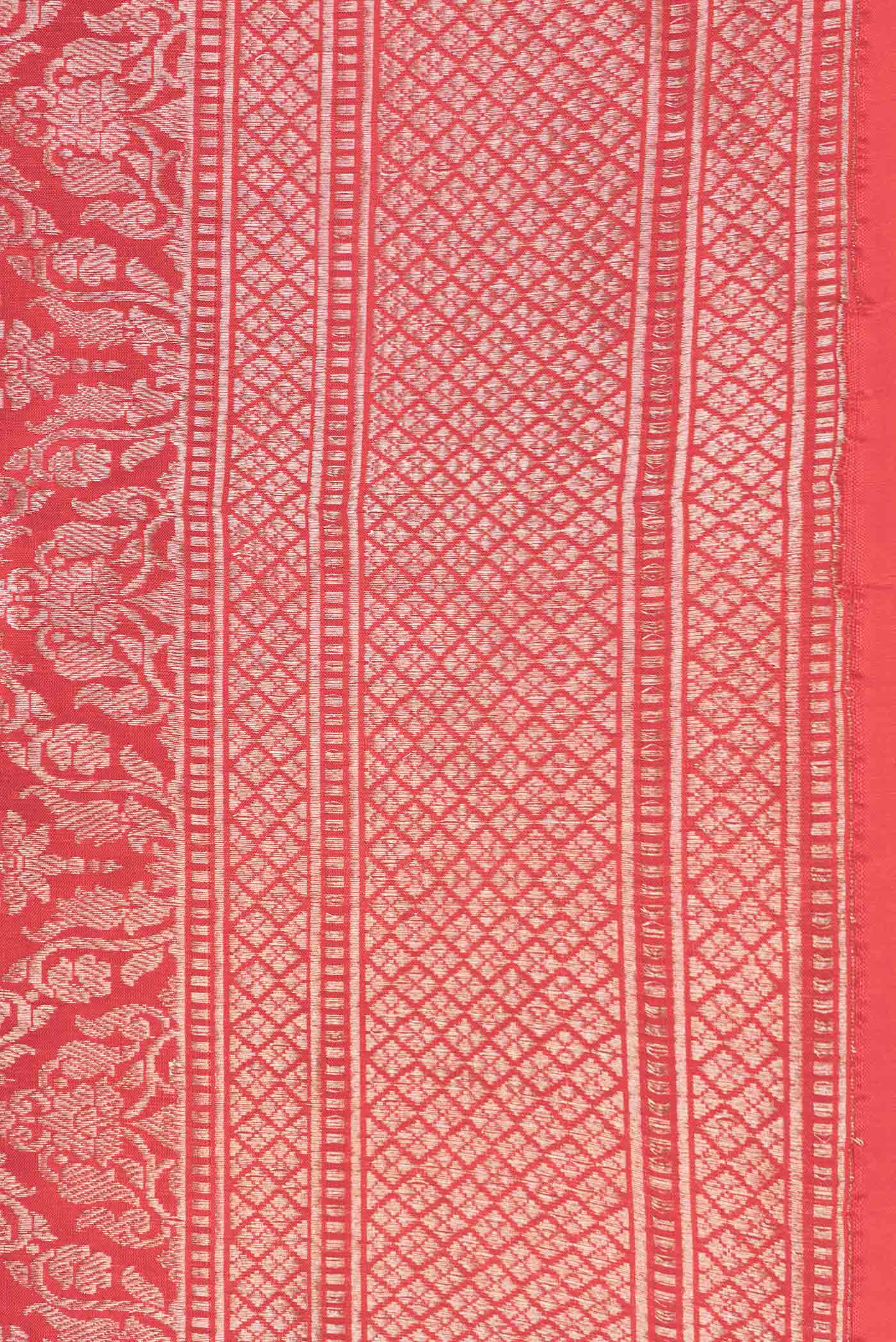Red Banarasi Silk Saree - Image 3