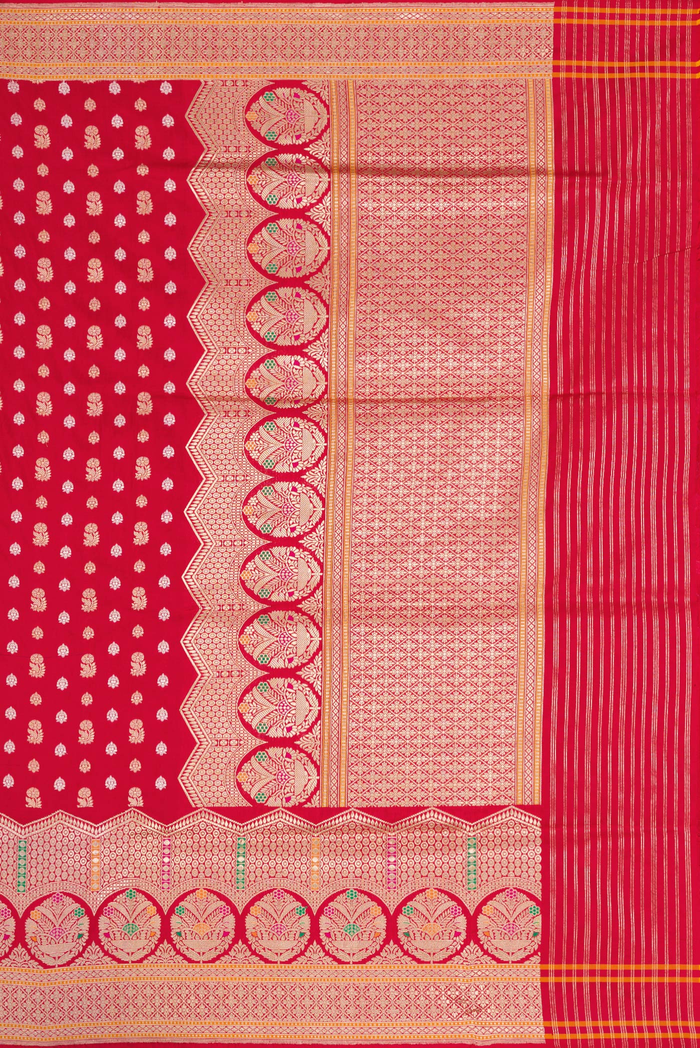 Red Dual Tone Banarasi Silk Saree - Image 7