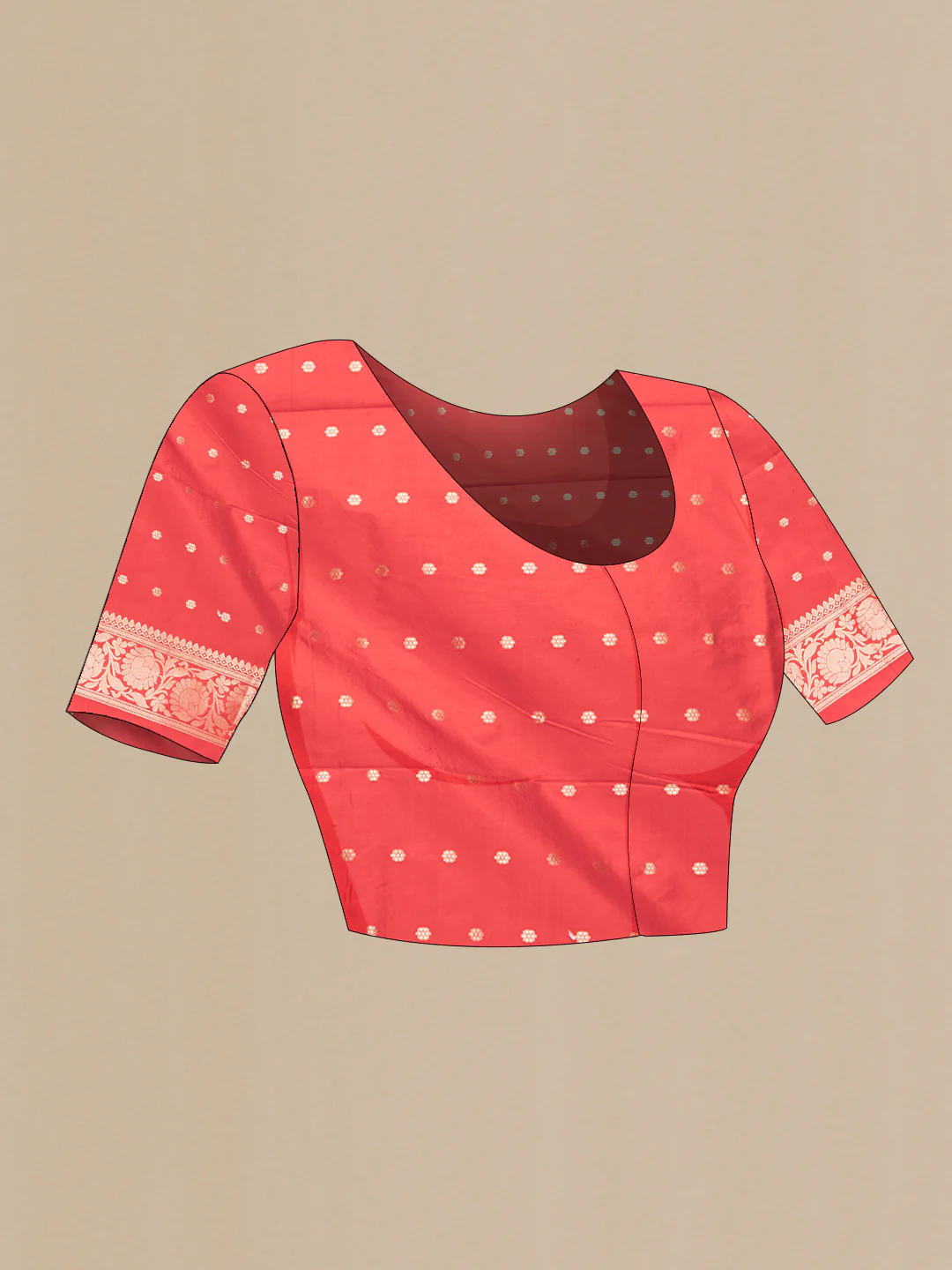 Red Banarasi Silk Saree - Image 5