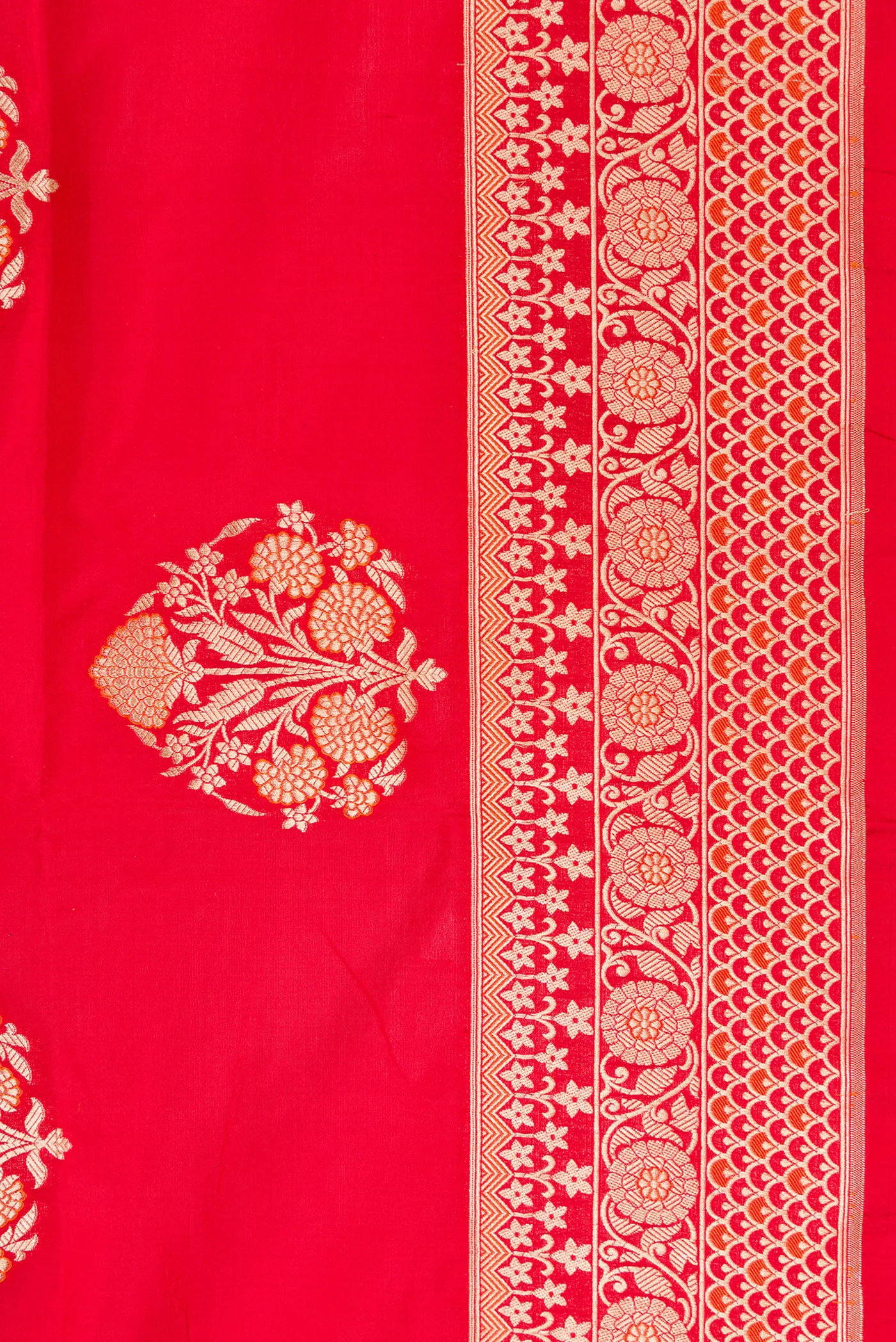 Red Banarasi Silk Saree - Image 4