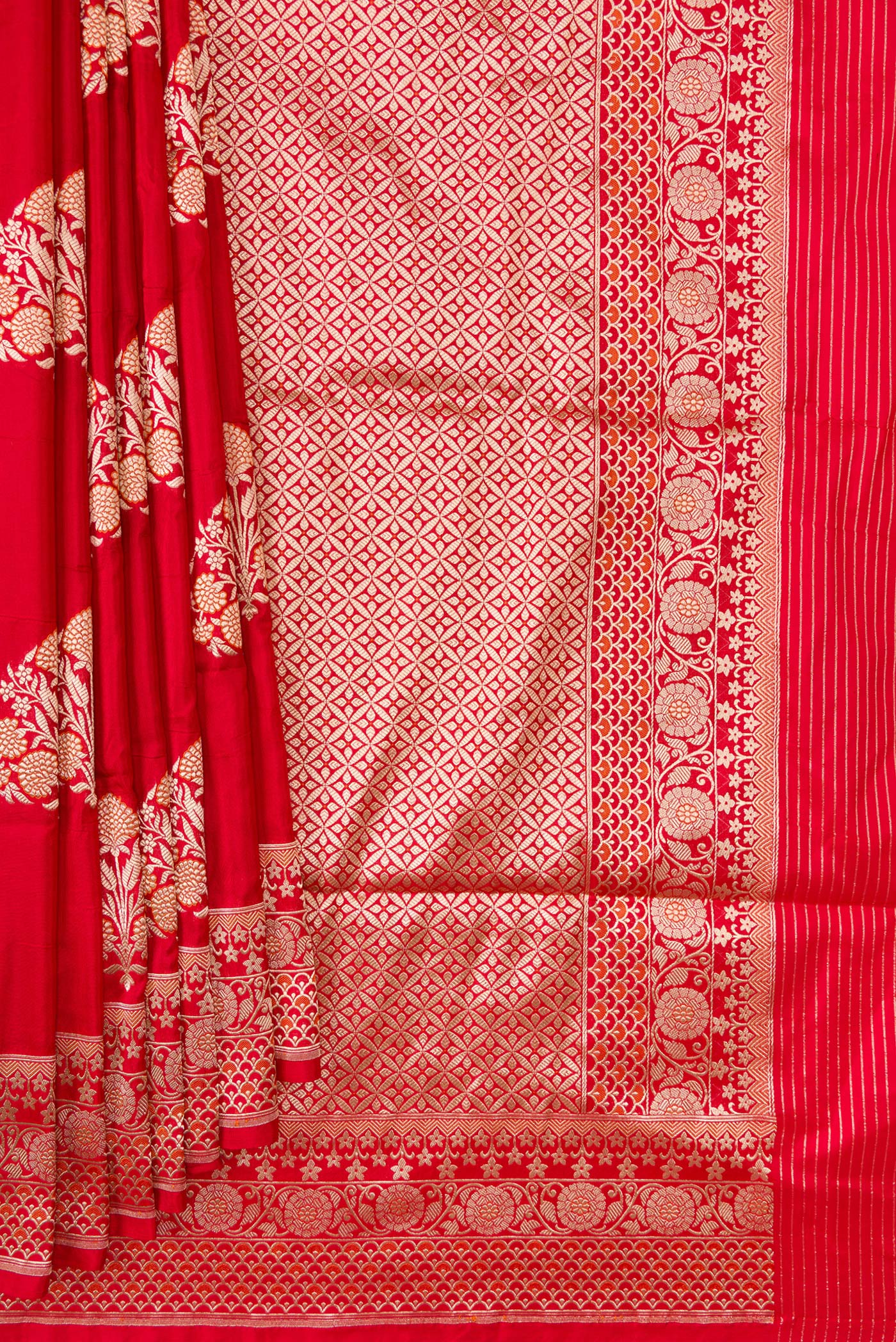 Red Banarasi Silk Saree - Image 5