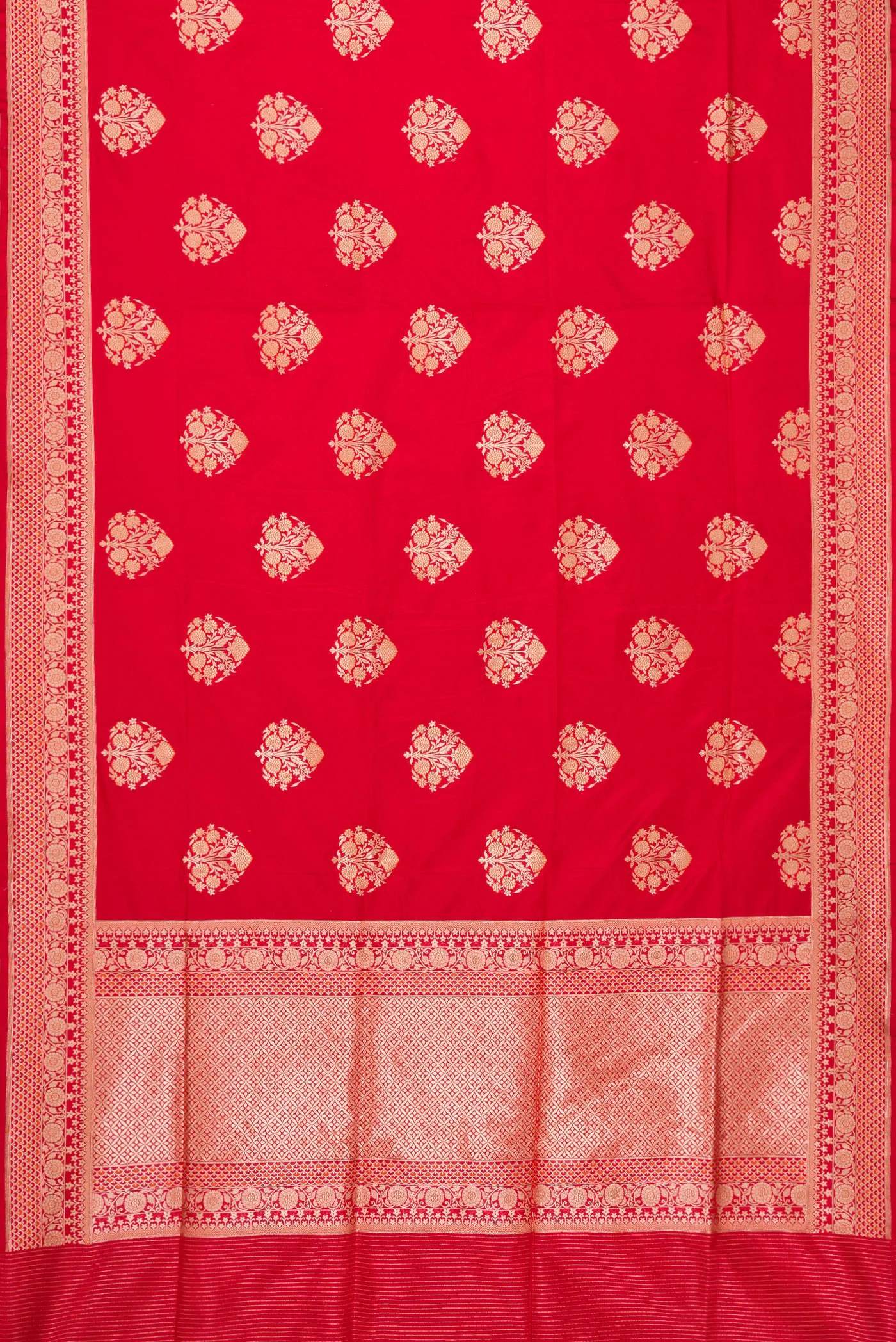 Red Banarasi Silk Saree - Image 7