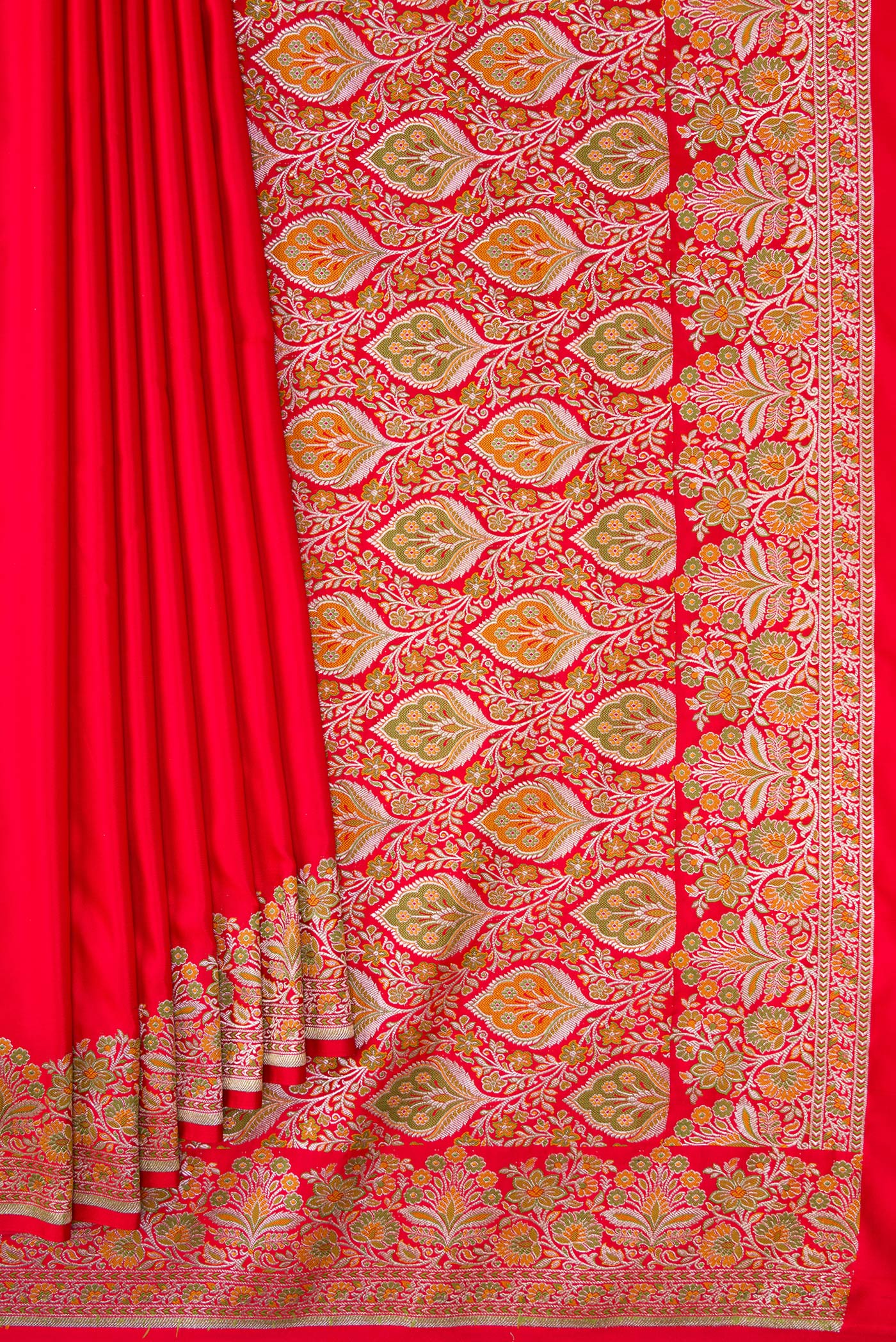 Red Blended Banarasi Silk Saree - Image 4