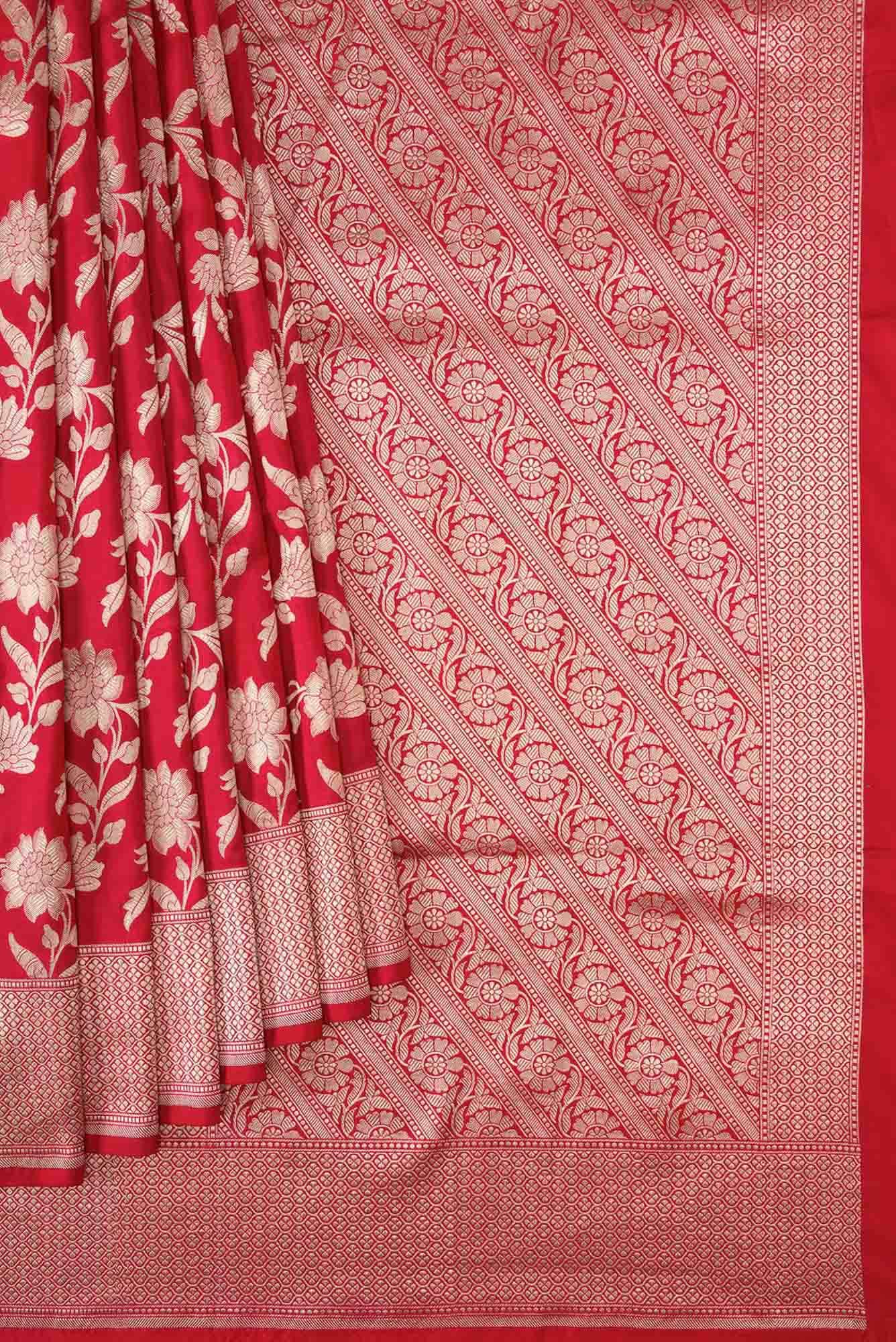 Red Dual Tone Banarasi Silk Saree - Image 2