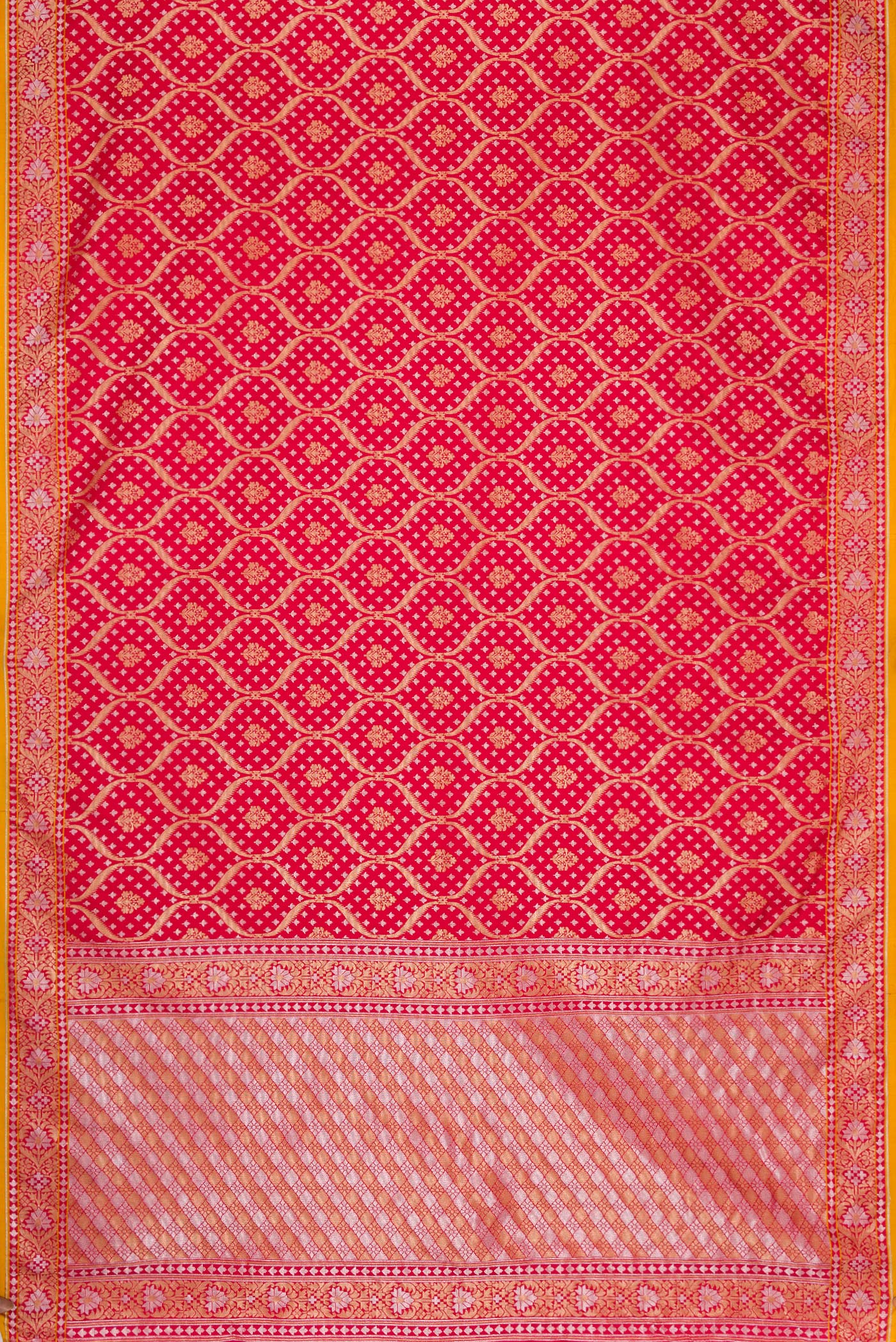Red Blended Banarasi Silk Saree - Image 3