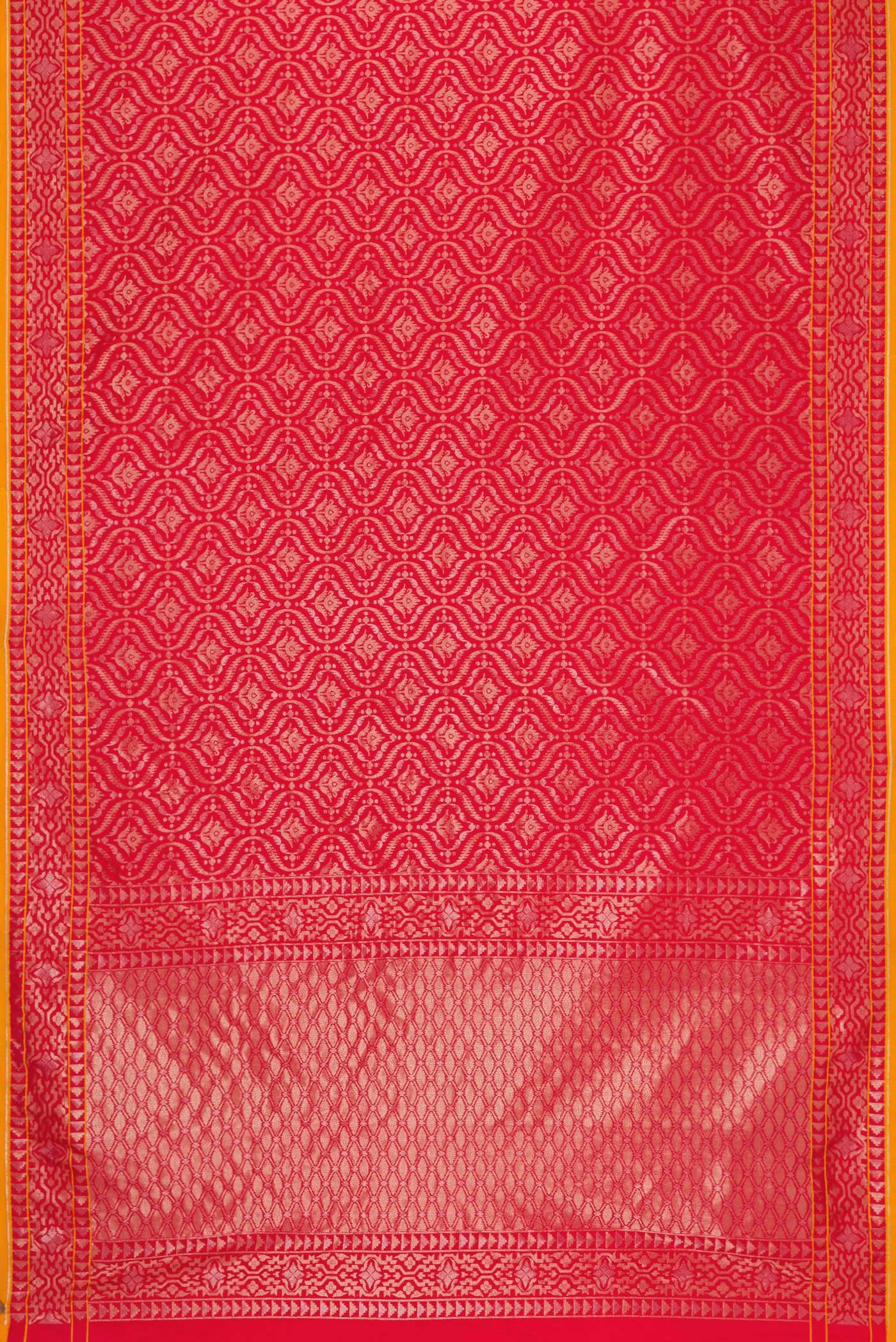Red Blended Banarasi Silk Saree - Image 3