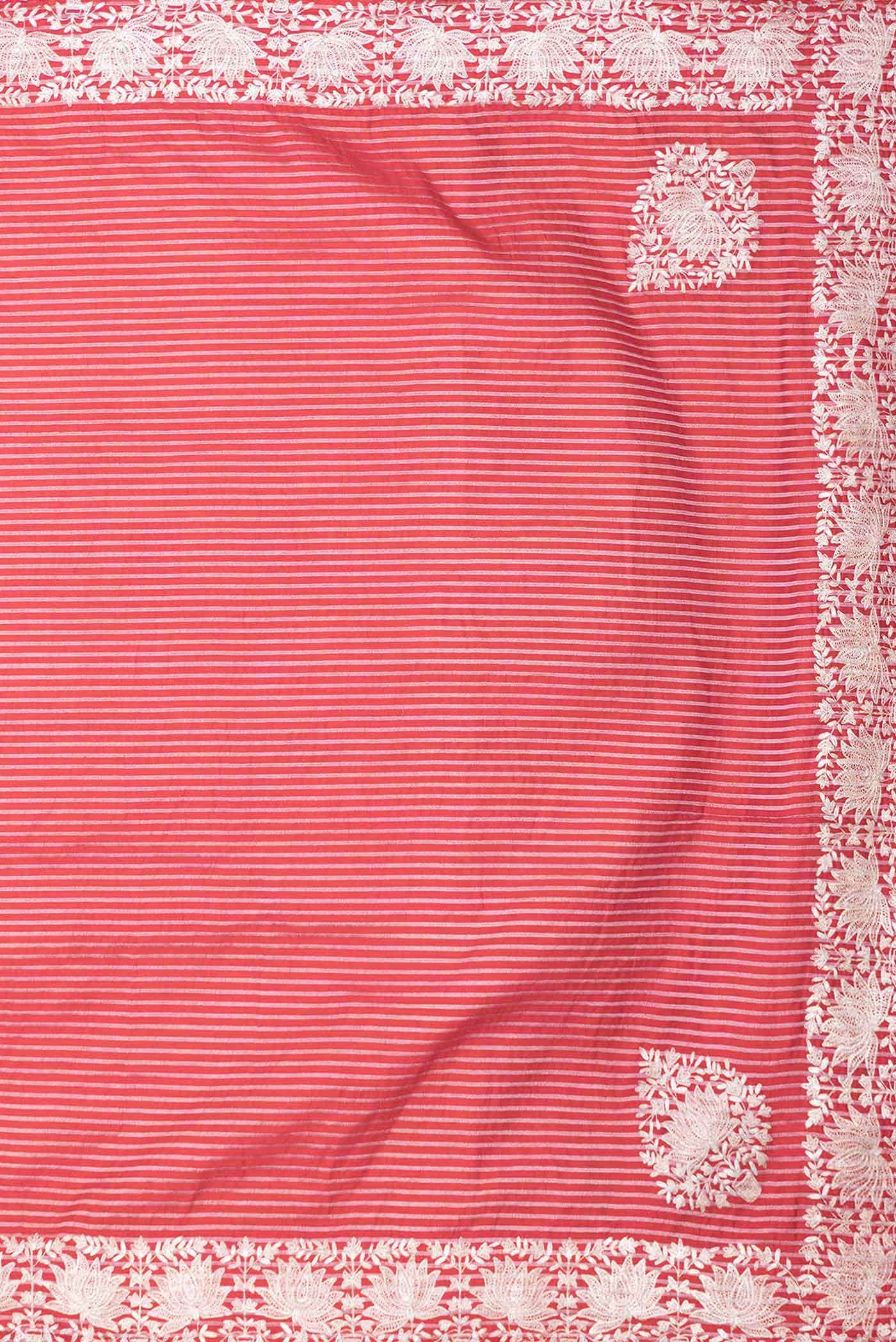 Red Dual Tone Blended Banarasi Silk Saree - Image 5