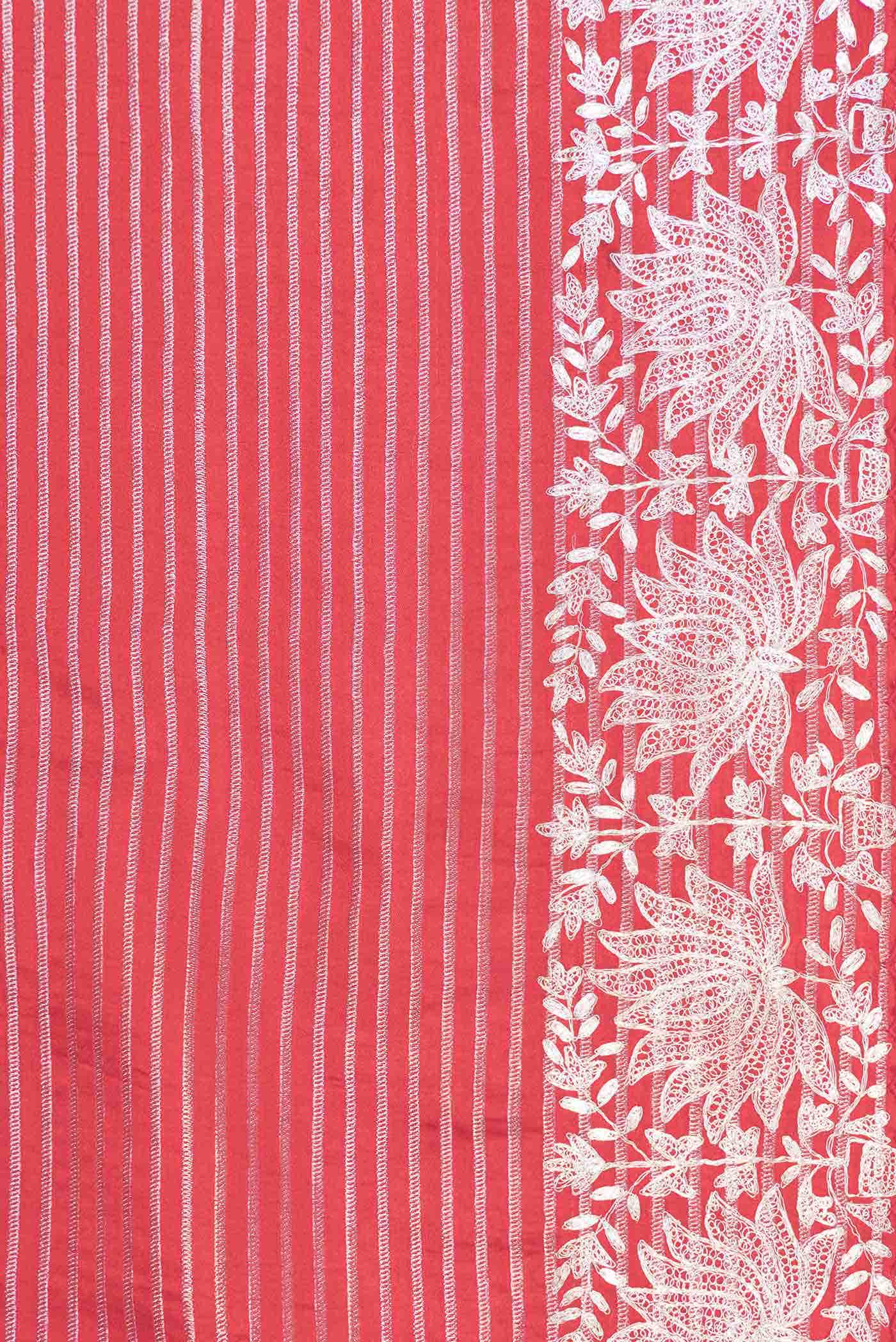 Red Dual Tone Blended Banarasi Silk Saree - Image 6
