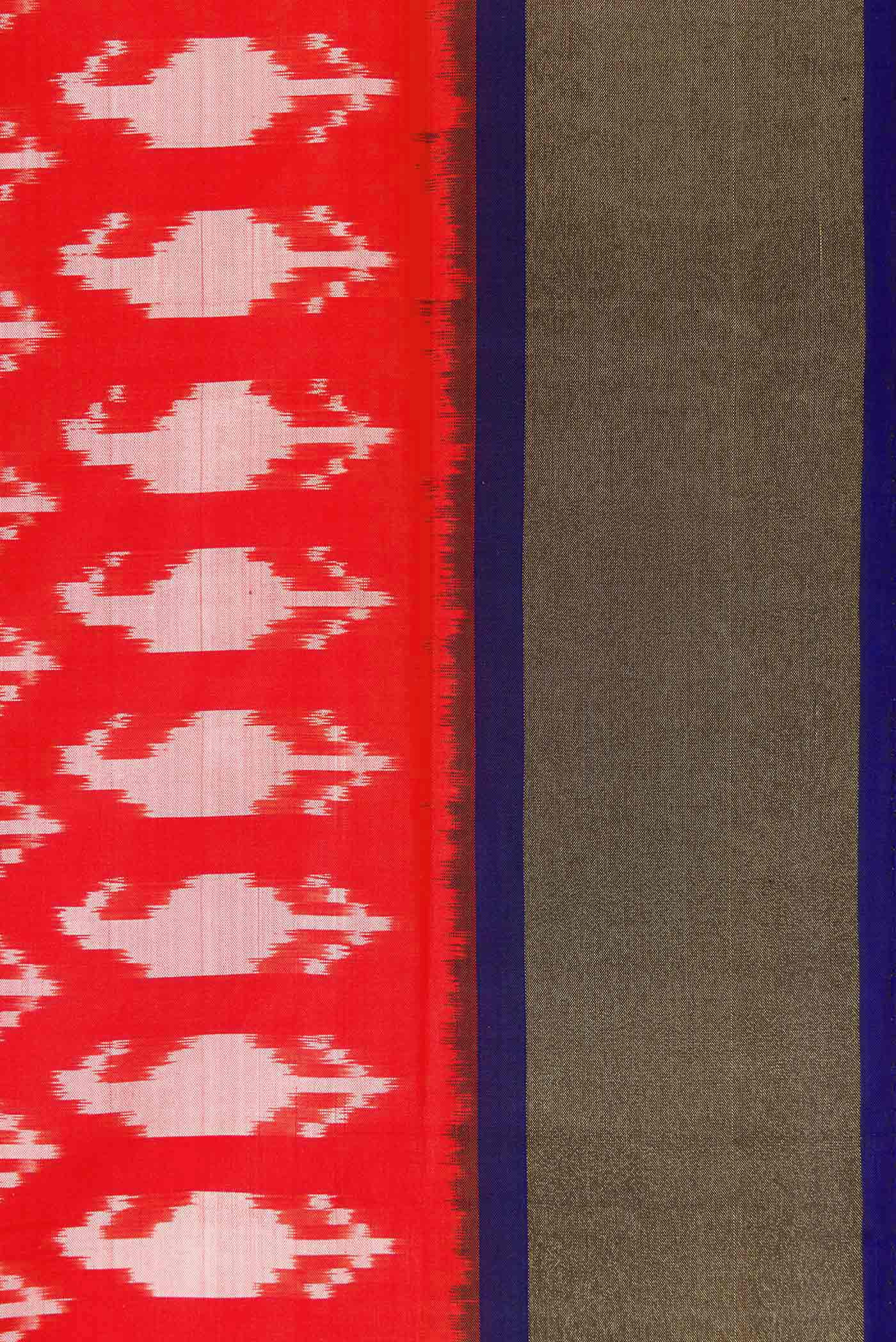 Red Pochampally Silk Saree - Image 3
