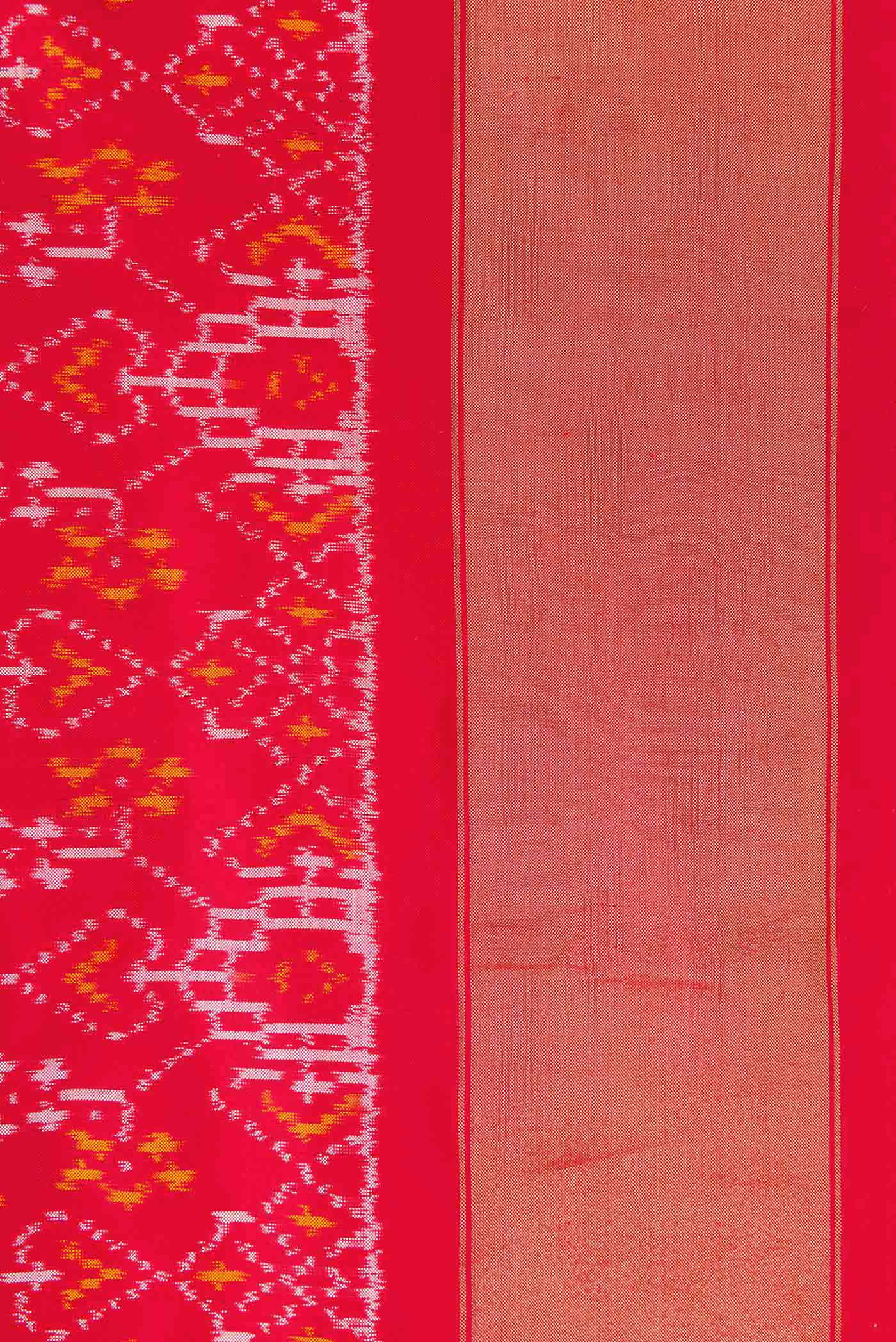 Red Pochampally Silk Saree - Image 3