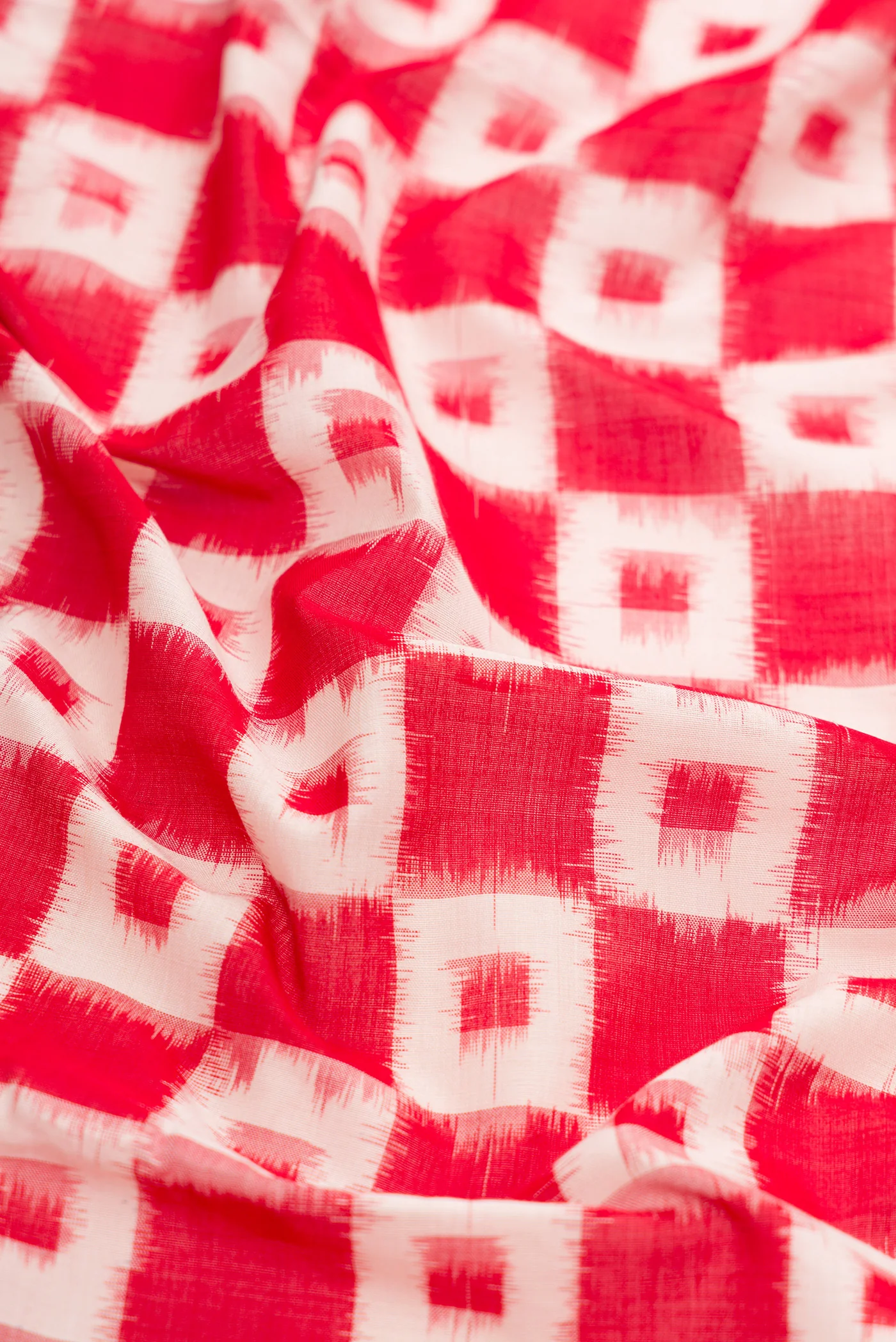 Red Pochampally Cotton Saree - Image 2