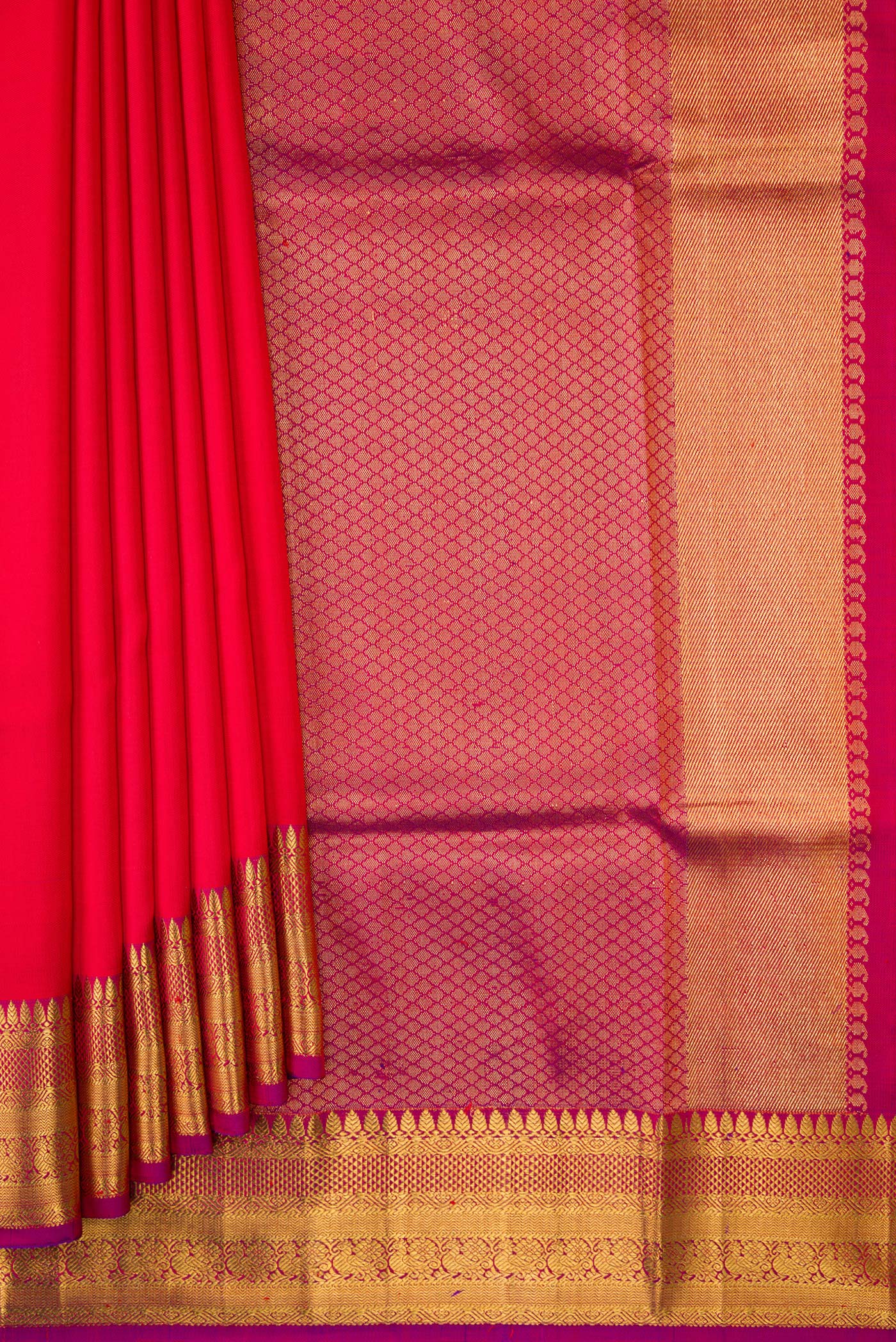 Red Kanjivaram Silk Saree - Image 4
