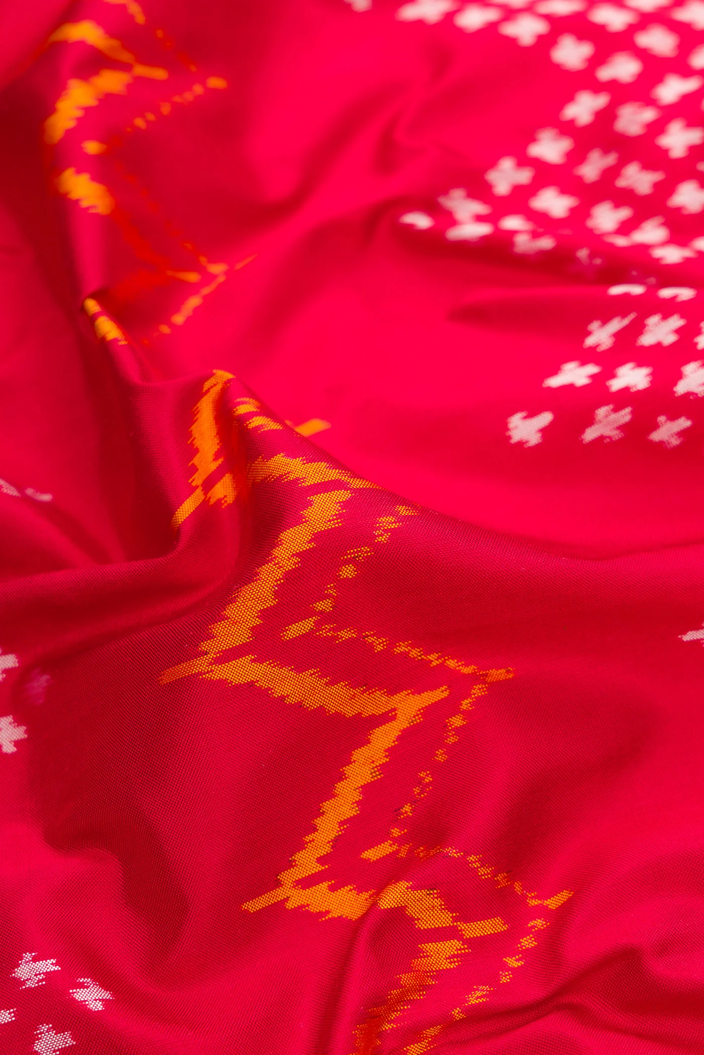 Red Double Ikat Saree - Image 2