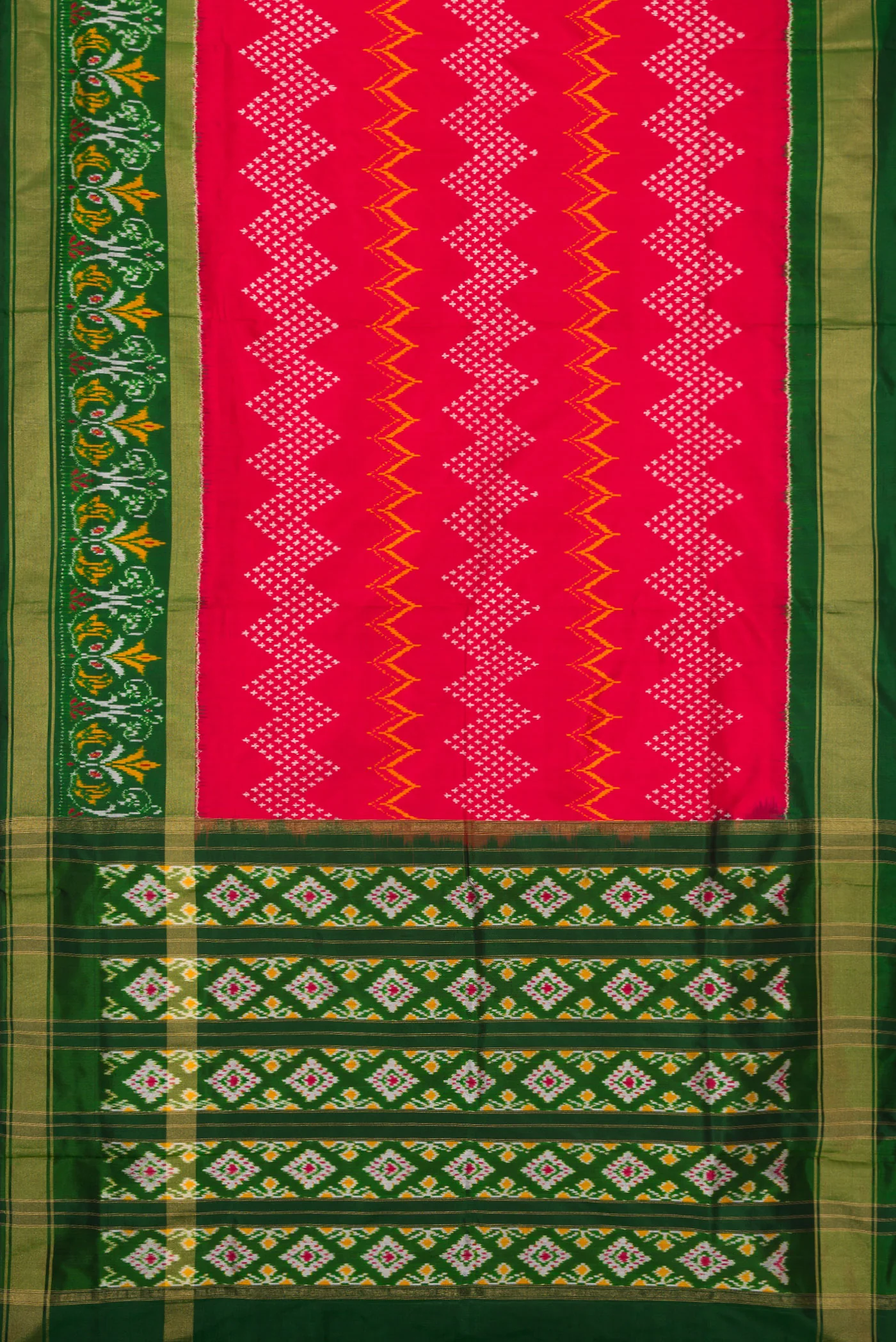 Red Double Ikat Saree - Image 6