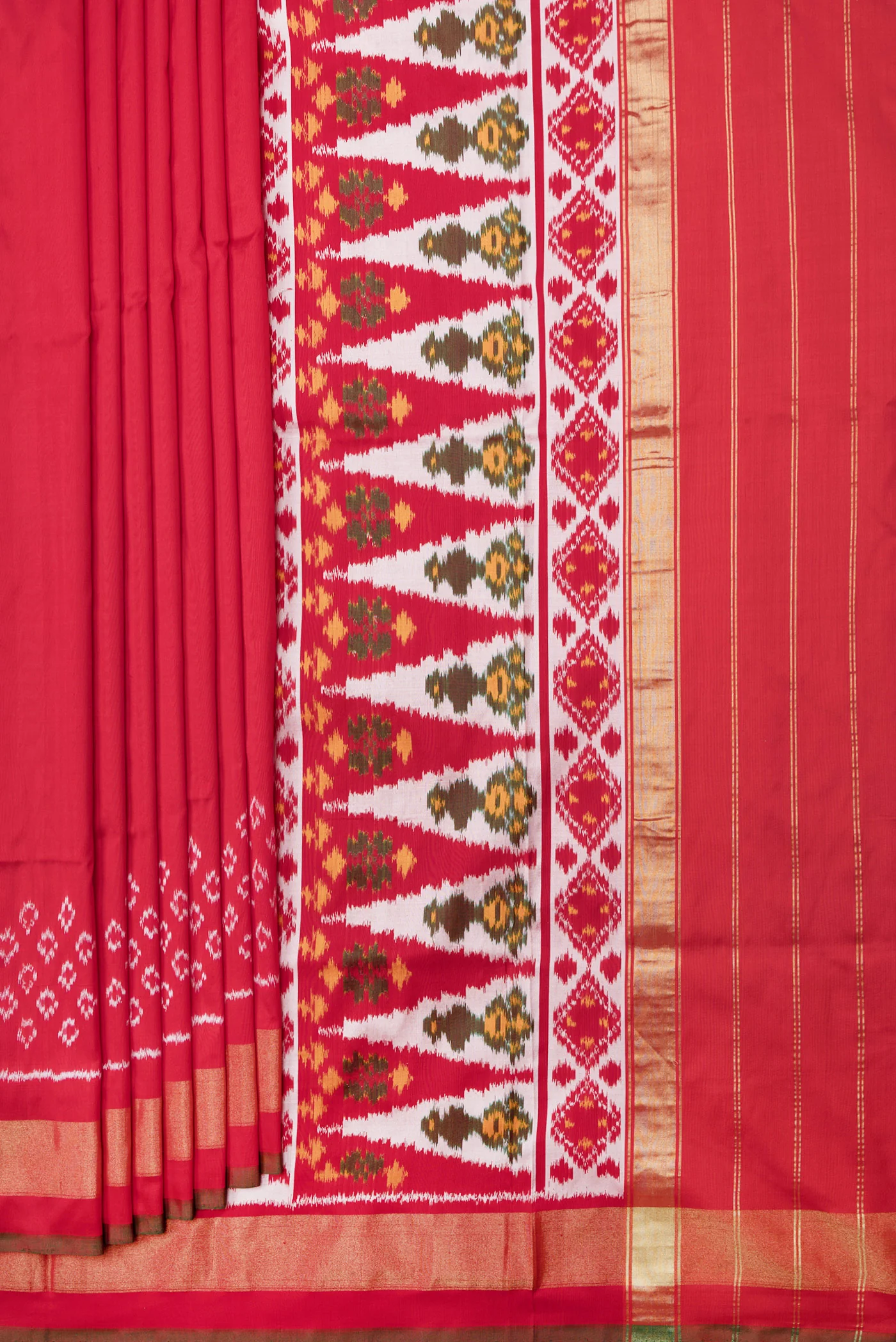 Red Pochampally Silk Saree - Image 4