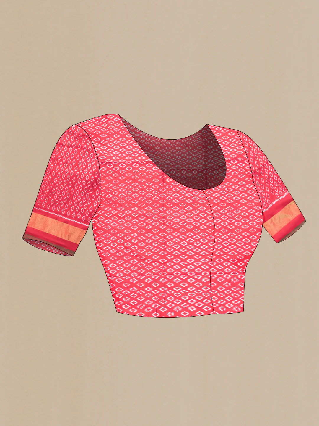 Red Pochampally Silk Saree - Image 5
