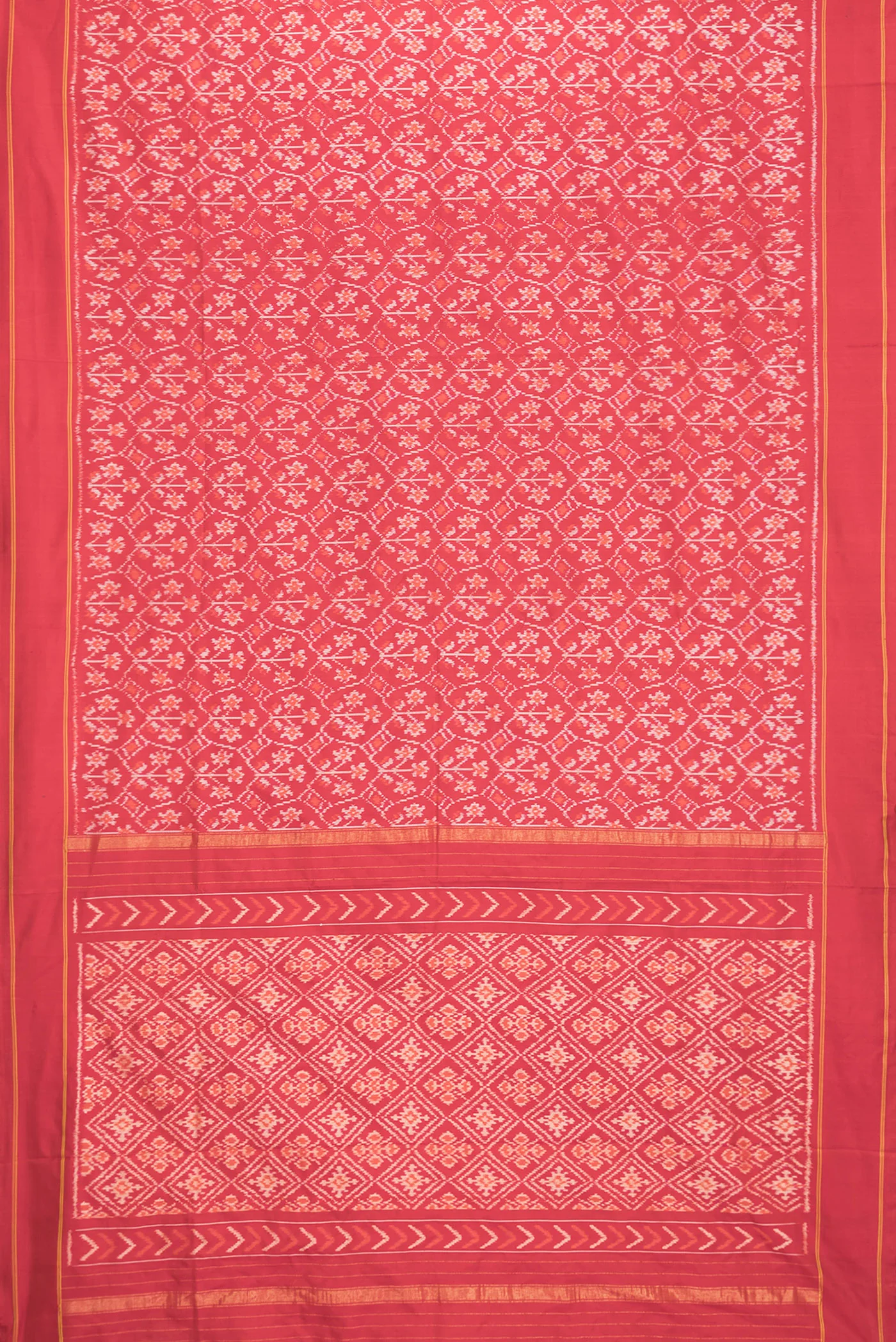 Red Pochampally Silk Saree - Image 6