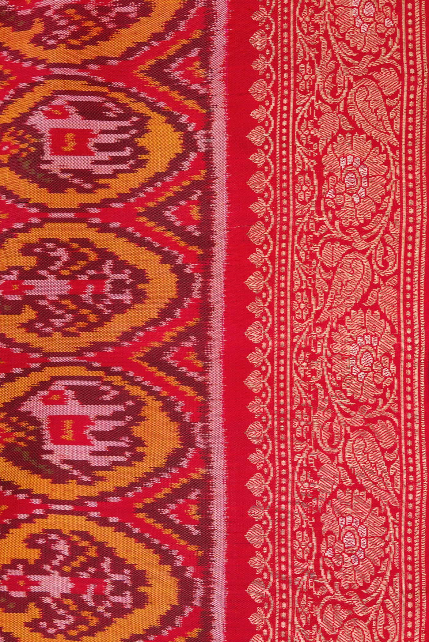 Multi Color Double Ikat Saree - Image 3